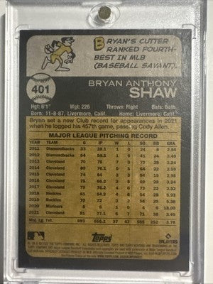 Bryan Shaw 2022 Topps Heritage High Number SP #401 - Cleveland Guardians
