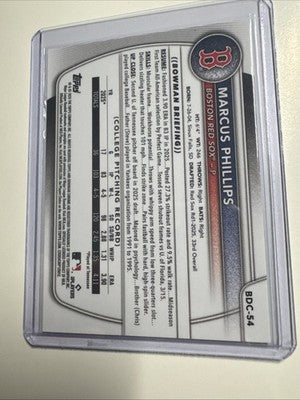 2025 Bowman Draft Chrome - #BDC-54 Marcus Phillips Red Sox