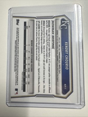 Bowman 2026 Chrome 1st Bowman Reptilian Kendry Chourio Kansas City Royals BCP-7