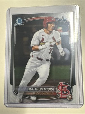 MATTHEW MIURA 2025 BOWMAN DRAFT 1ST CHROME PROSPECT CARDINALS