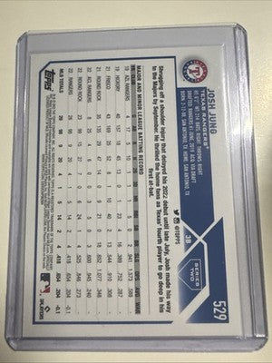 MLB 2023 Topps JOSH JUNG #529 Rookie Card RC Texas Rangers