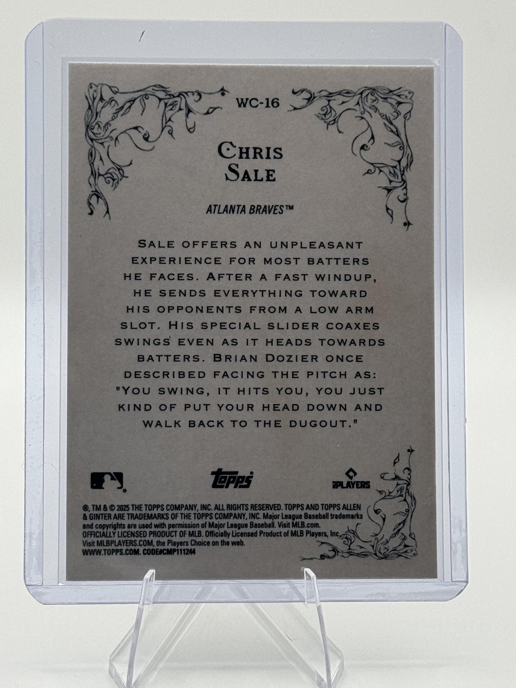 2025 Topps Allen & Ginter #WC-16 Chris Sale Wicked Curves