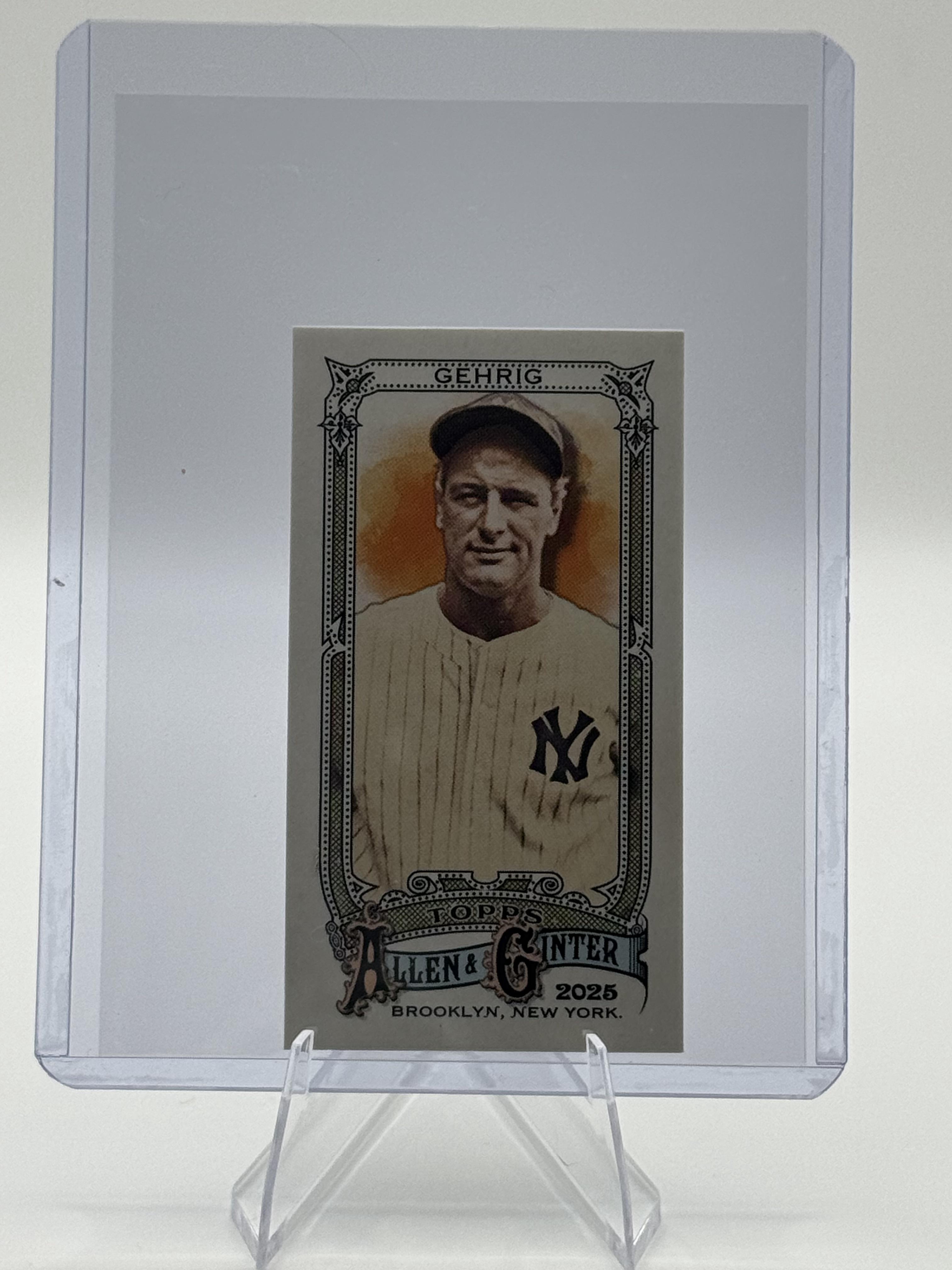 2025 Topps Allen & Ginter #6 Lou Gehrig Mini A & G Back