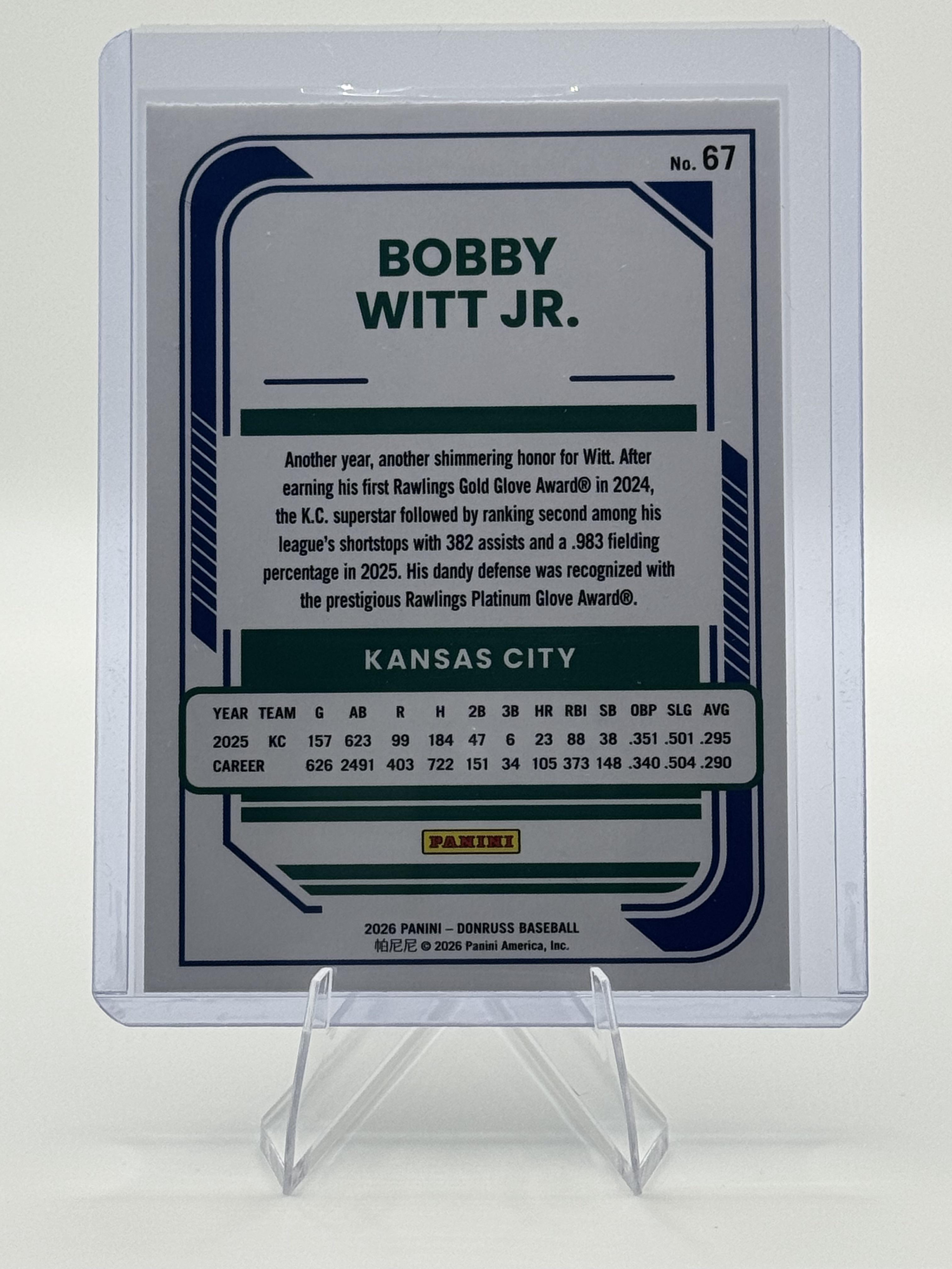 2026 Donruss #67 Bobby Witt Jr. Optic Circles