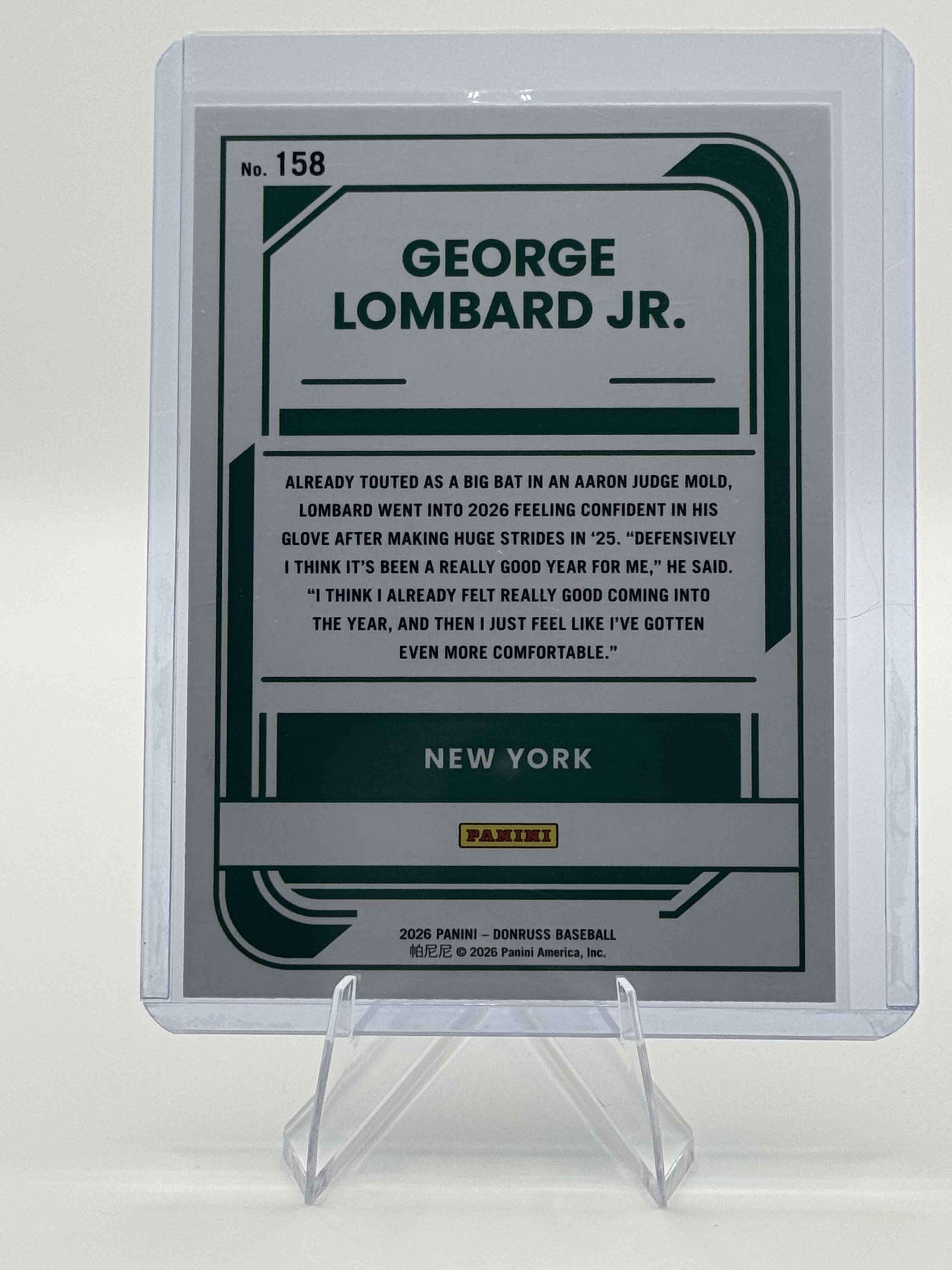 2026 Donruss #158 George Lombard Jr. Holo