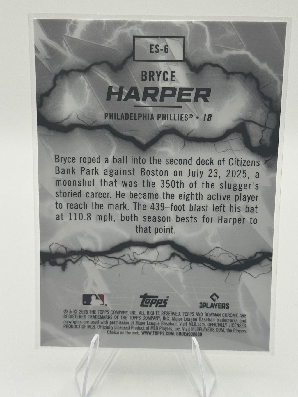 2026 Bowman #ES-6 Bryce Harper Electric Sluggers