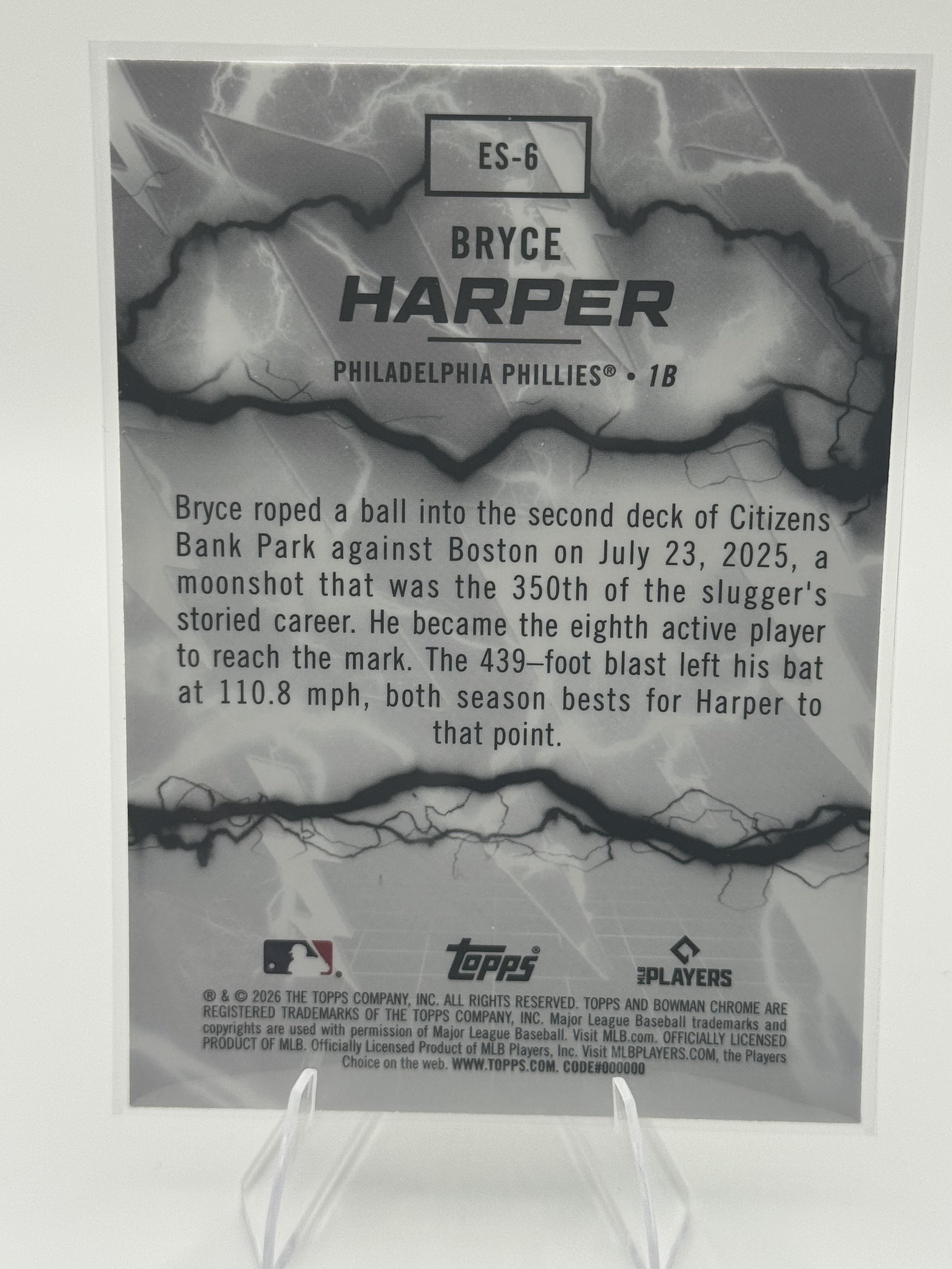 2026 Bowman #ES-6 Bryce Harper Electric Sluggers