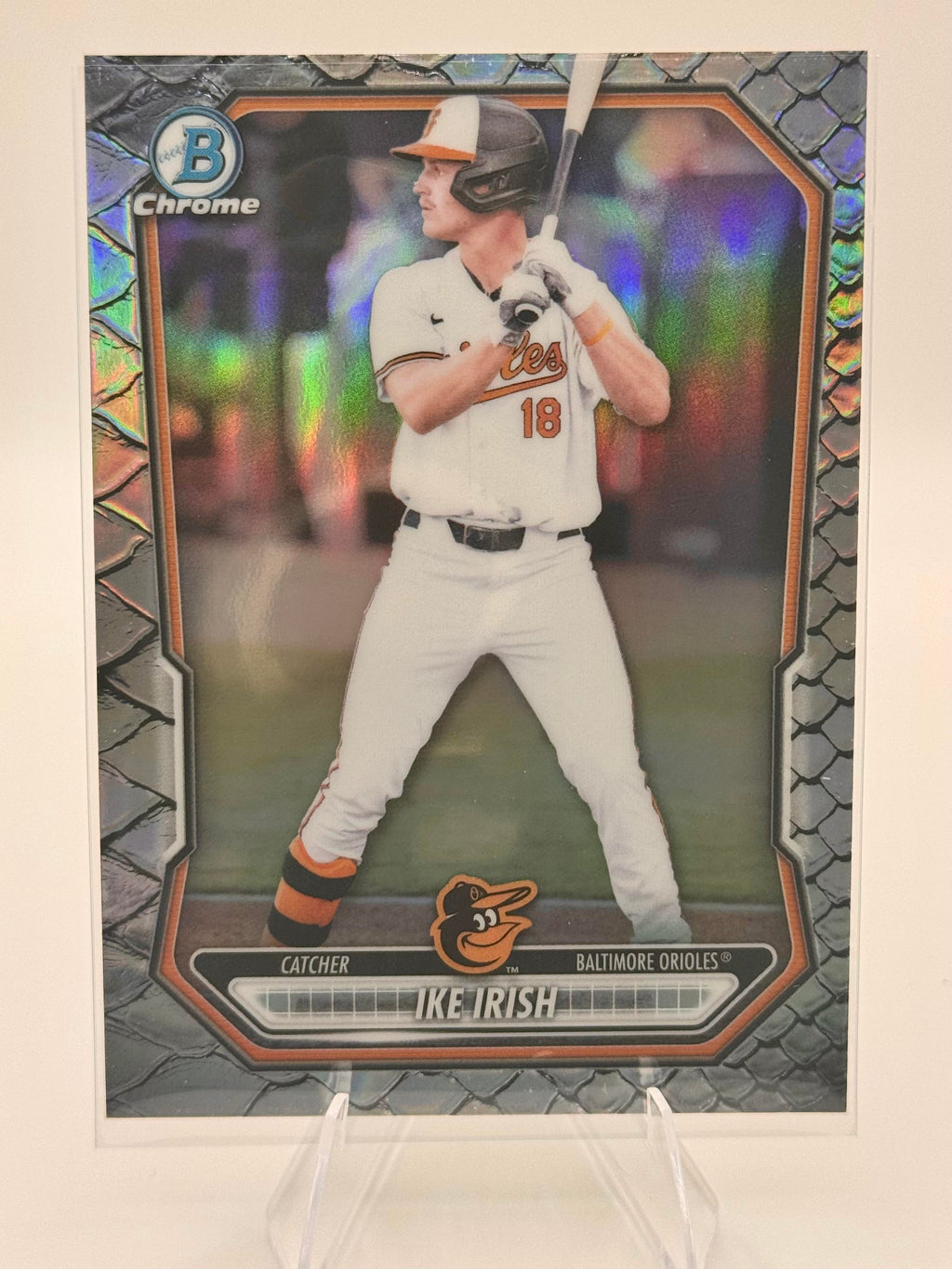 2026 Bowman #BCP-68 Ike Irish Chrome Prospects Reptilian Refractor