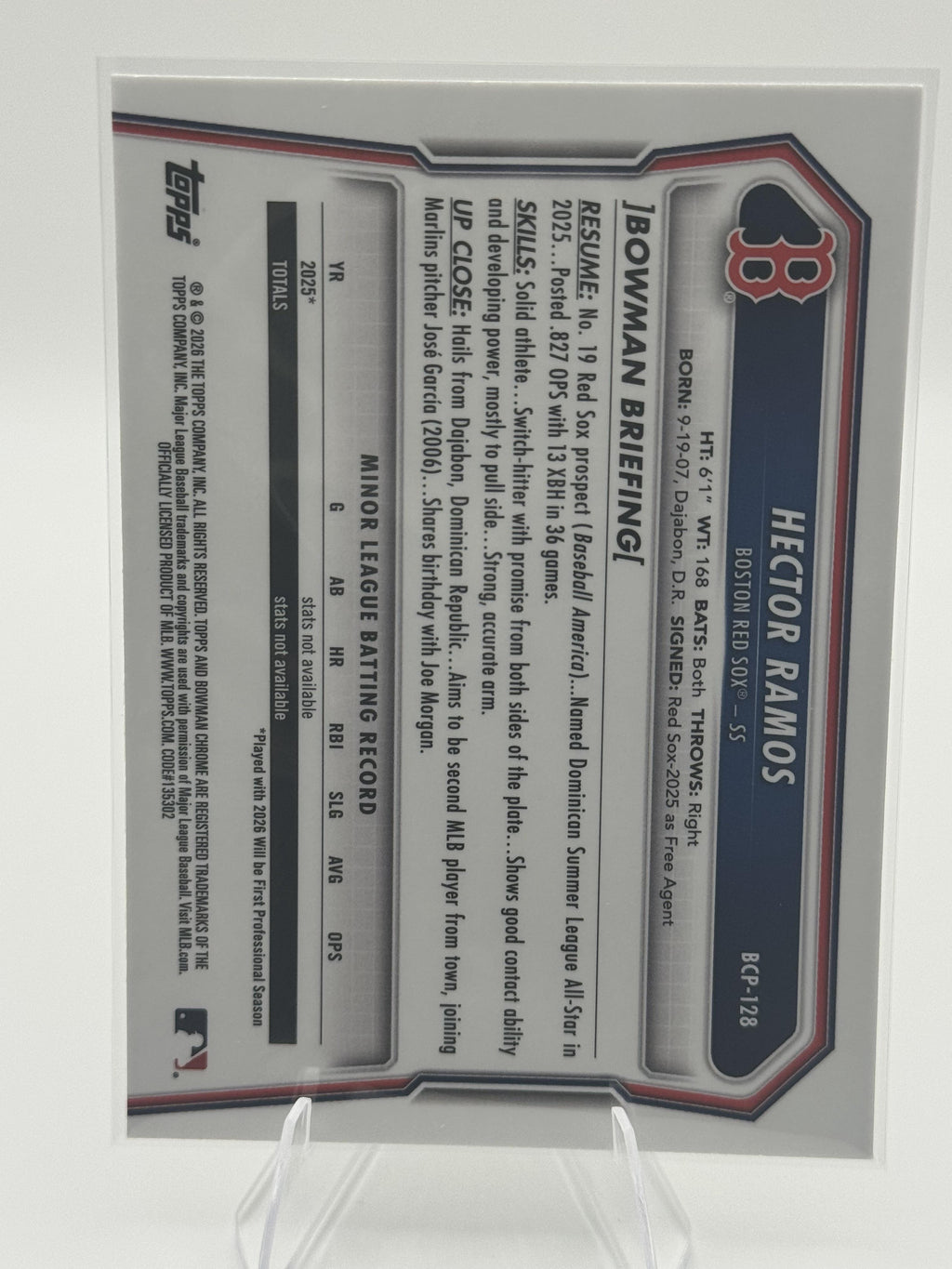 2026 Bowman #BCP-128 Hector Ramos Chrome 1st Bowman