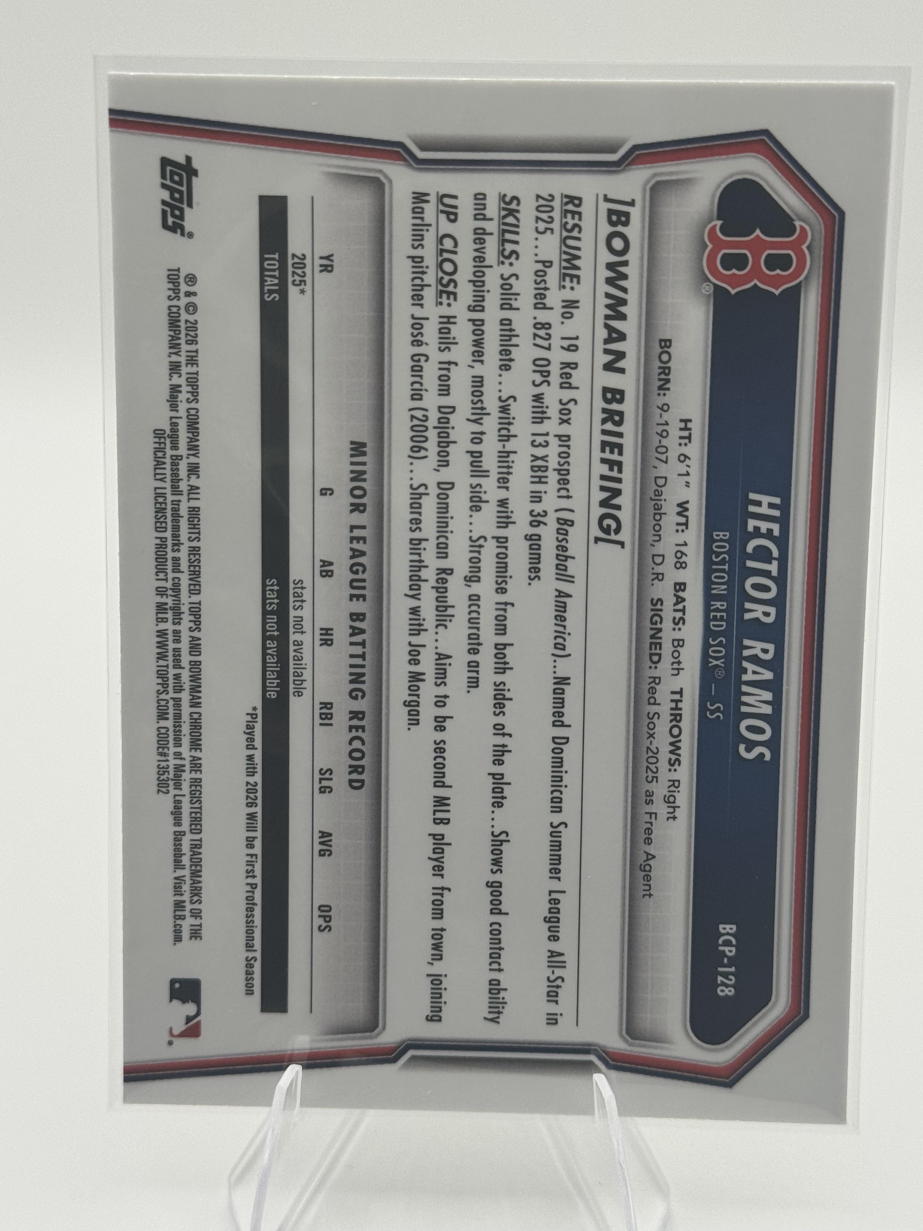 2026 Bowman #BCP-128 Hector Ramos Chrome 1st Bowman