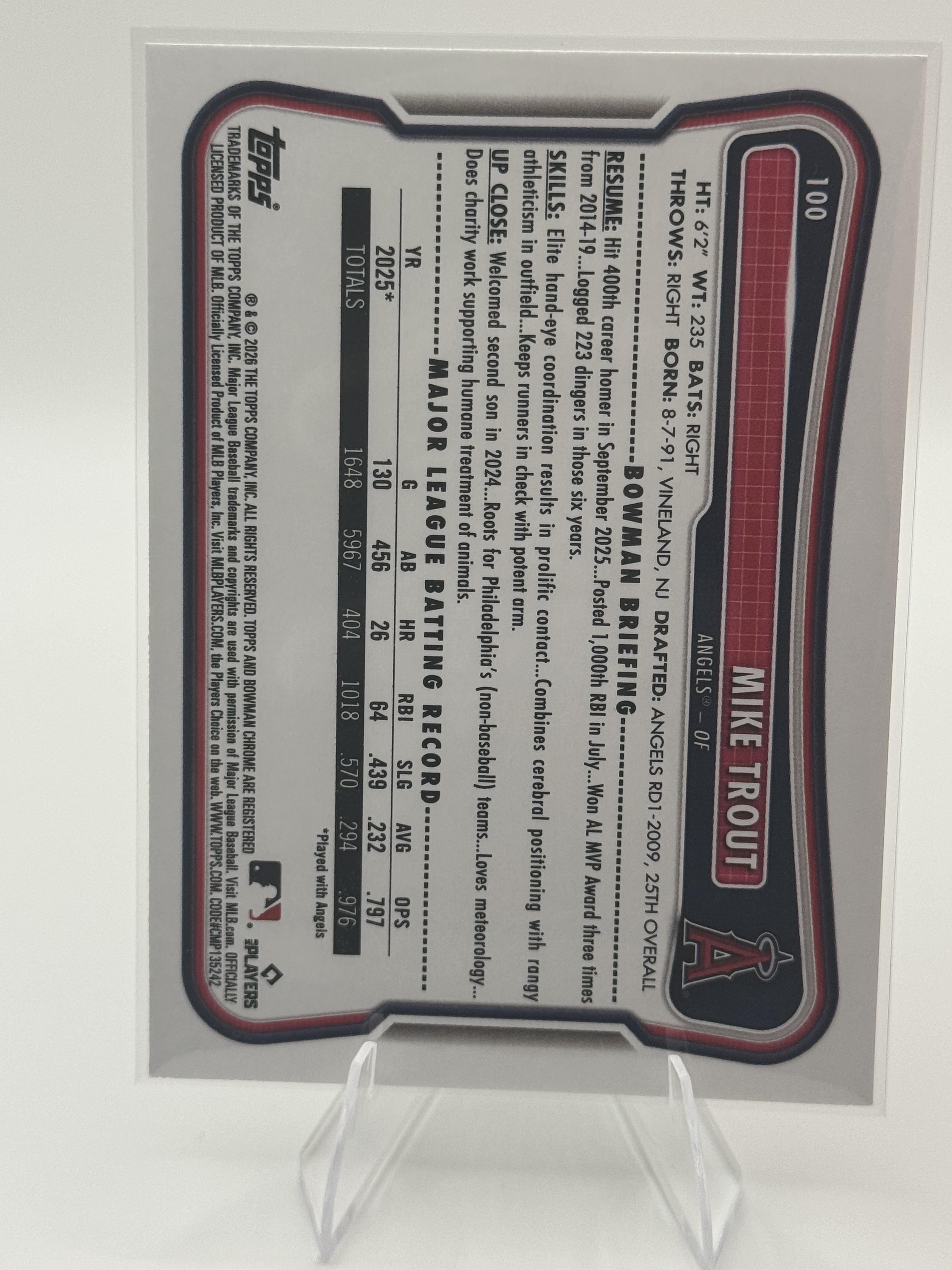 2026 Bowman #100 Mike Trout