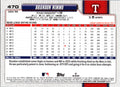 2026 Topps Brandon Nimmo #470 Texas Rangers Near Mint or Better