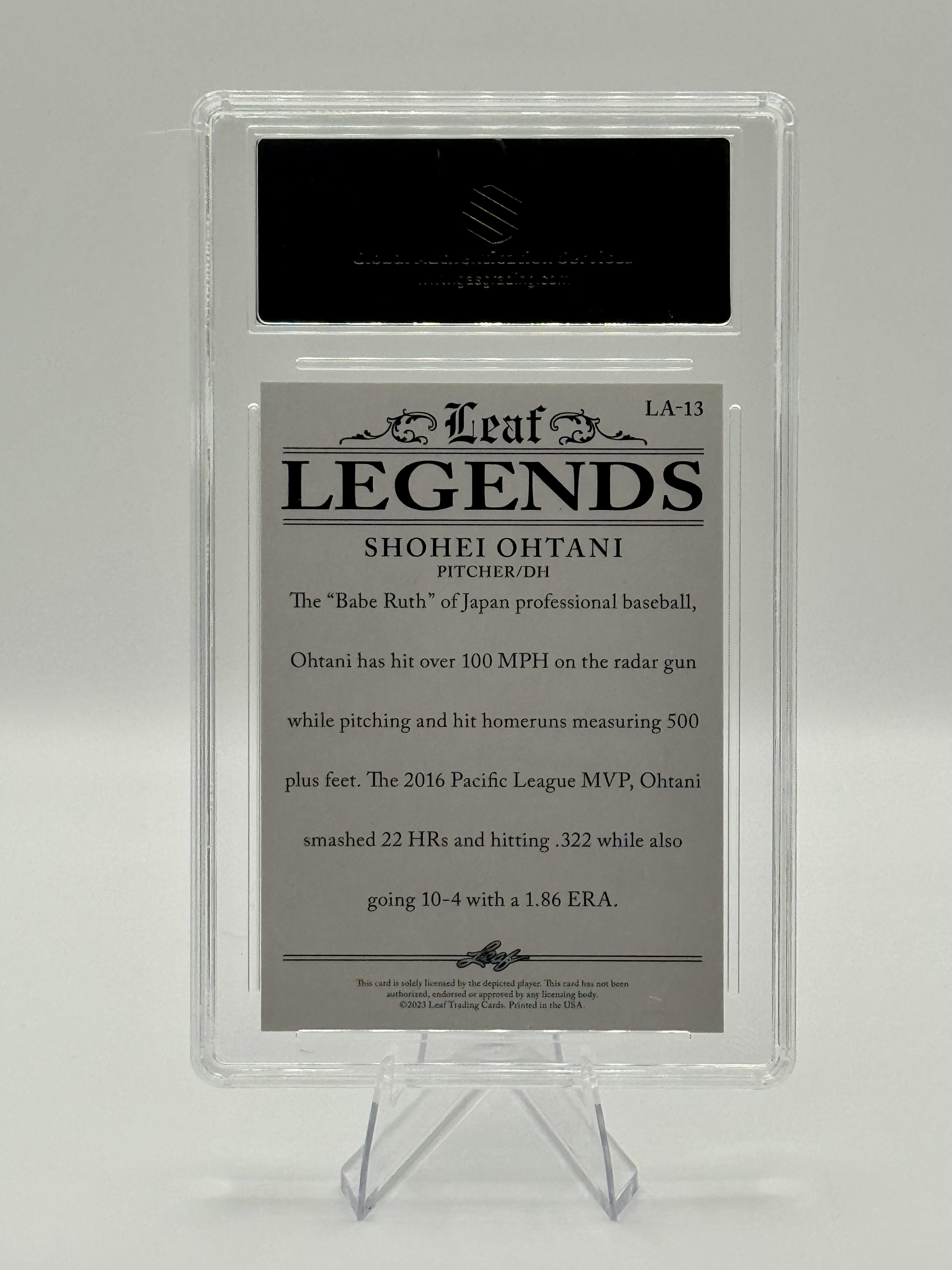 2023 Leaf Special Release Legend Achievement Shohei Ohtani GEM MINT 10 #LA-13