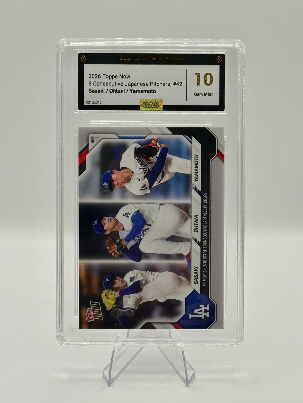2026 Topps Now Sasaki / Ohtani / Yamamoto #42 GEM MINT 10 Los Angeles Dodgers