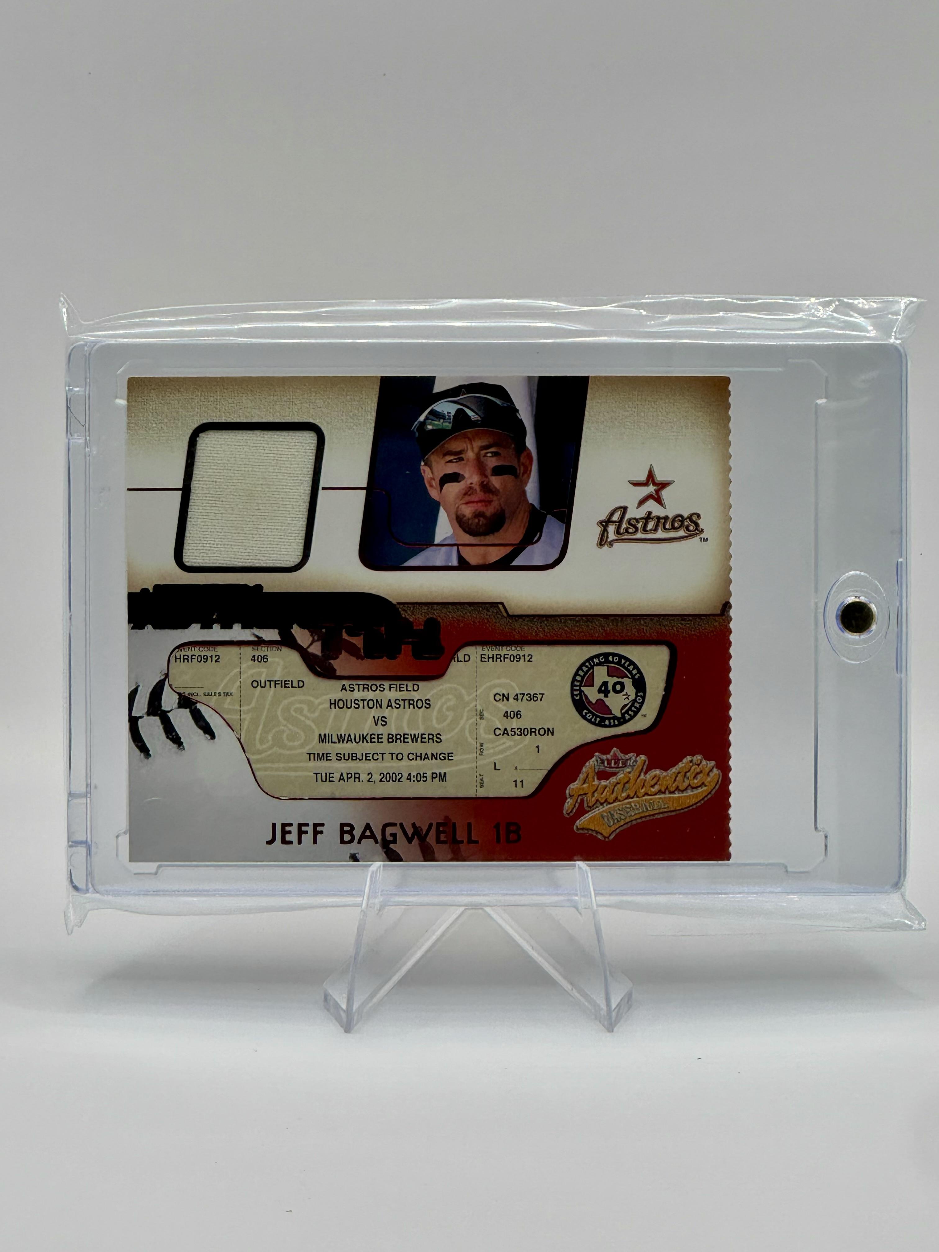 2002 Fleer Authentix Jeff Bagwell #JA-JB Jersey AuthenTIX Relic Astros NM