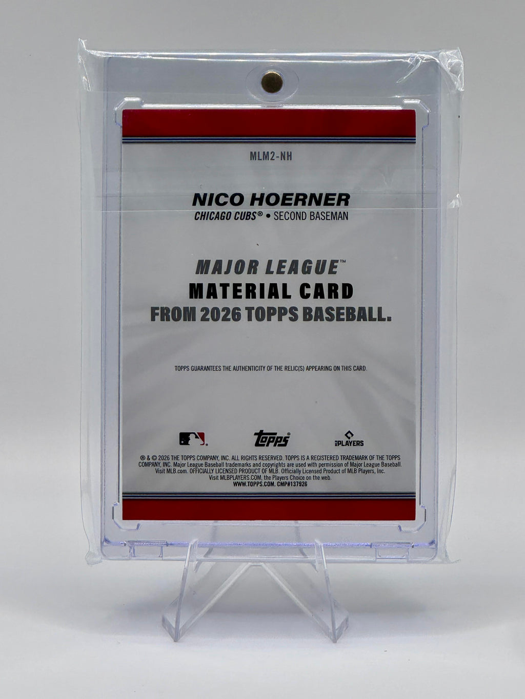 2026 Topps Nico Hoerner #MLM2-NH Major League Materials Relics Chicago Cubs NM