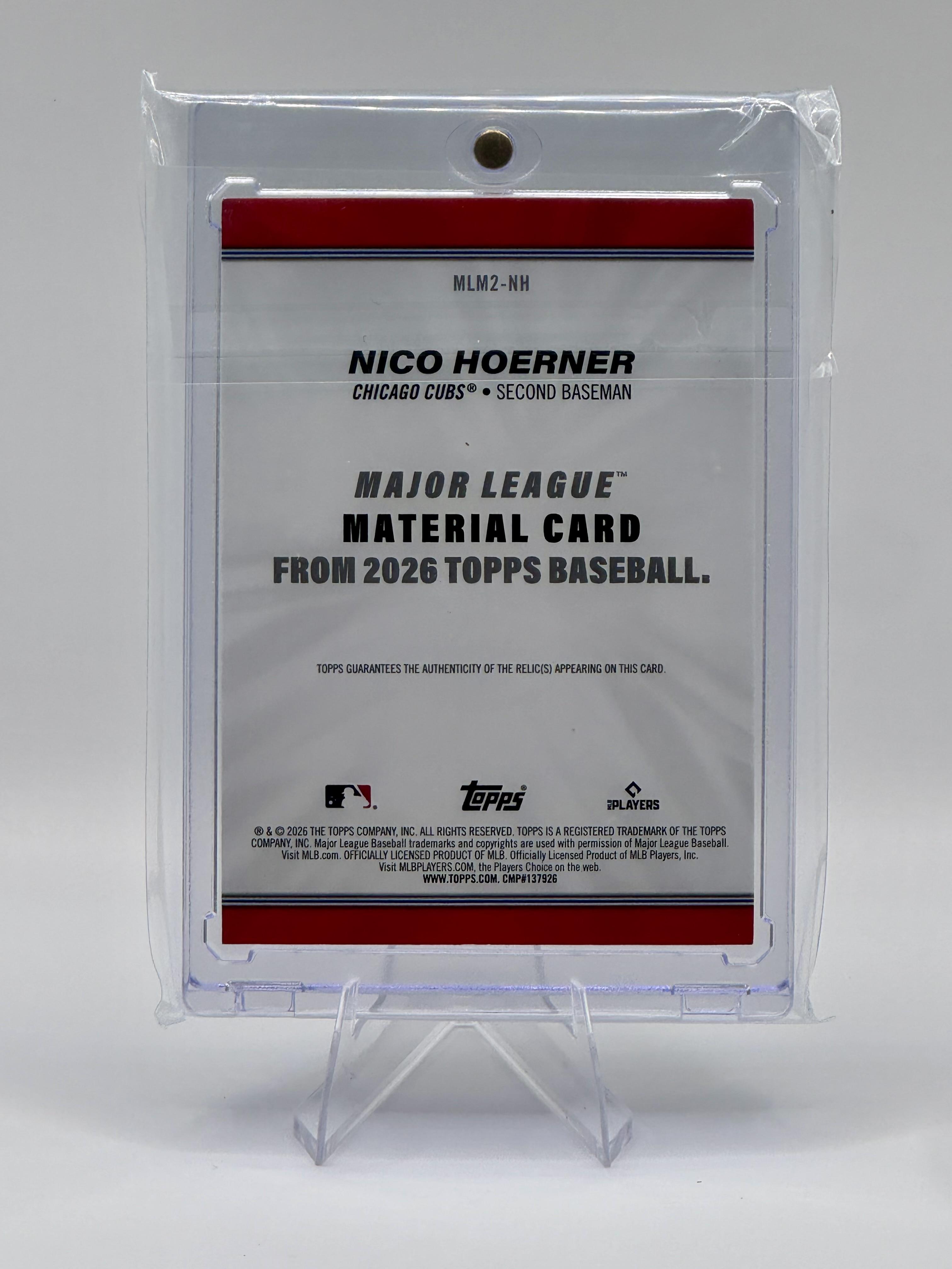 2026 Topps Nico Hoerner #MLM2-NH Major League Materials Relics Chicago Cubs NM
