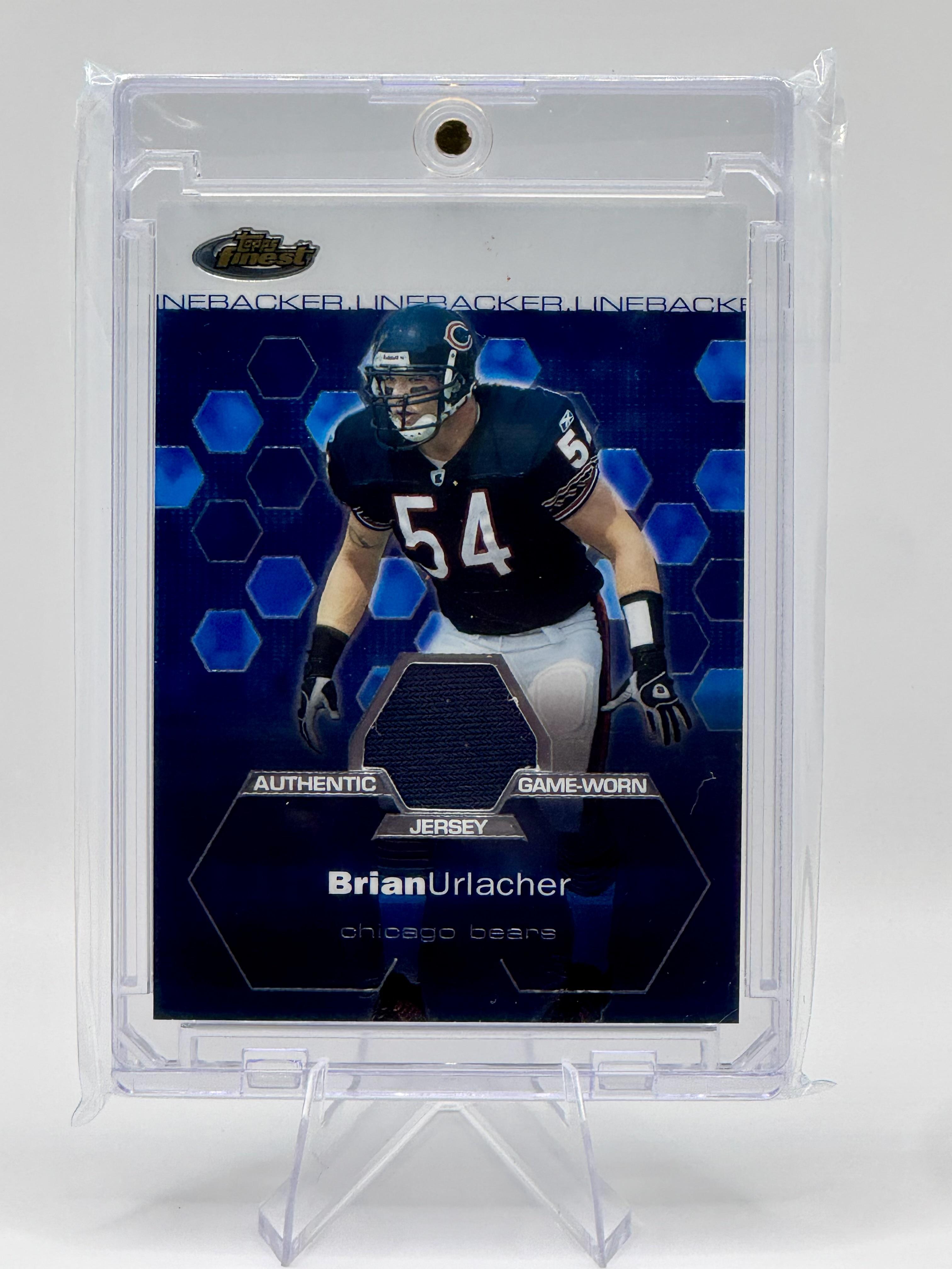 2003 Topps Finest Brian Urlacher #105 Memorabilia MEM Game-worn jersey; NM