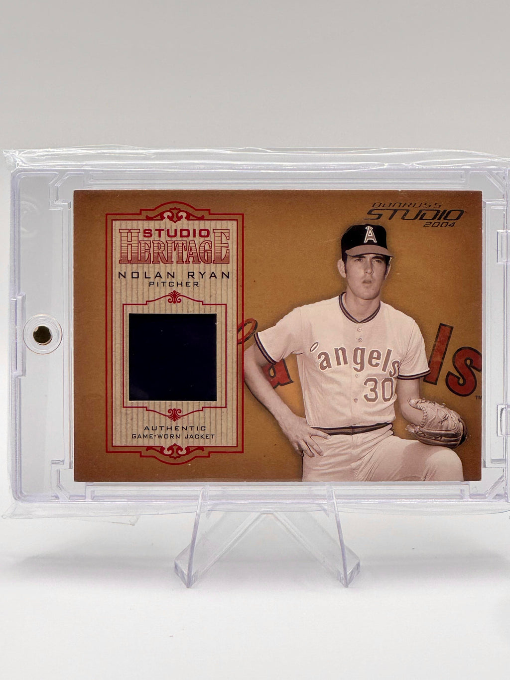 2004 Donruss Studio Nolan Ryan #SH-2 Heritage Jacket Relic Angels 123/200 NM