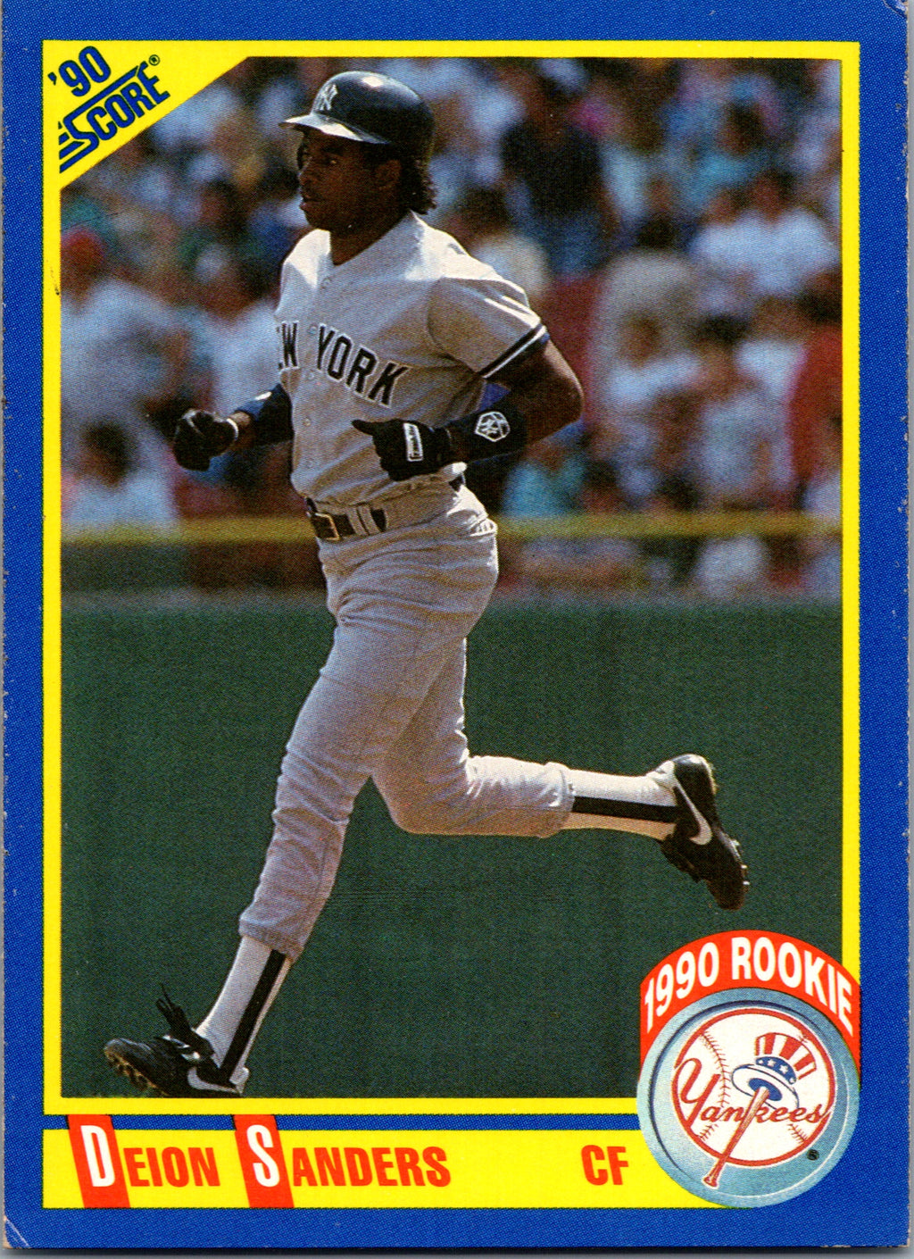 1990 Score Deion Sanders #586 New York Yankees Excellent