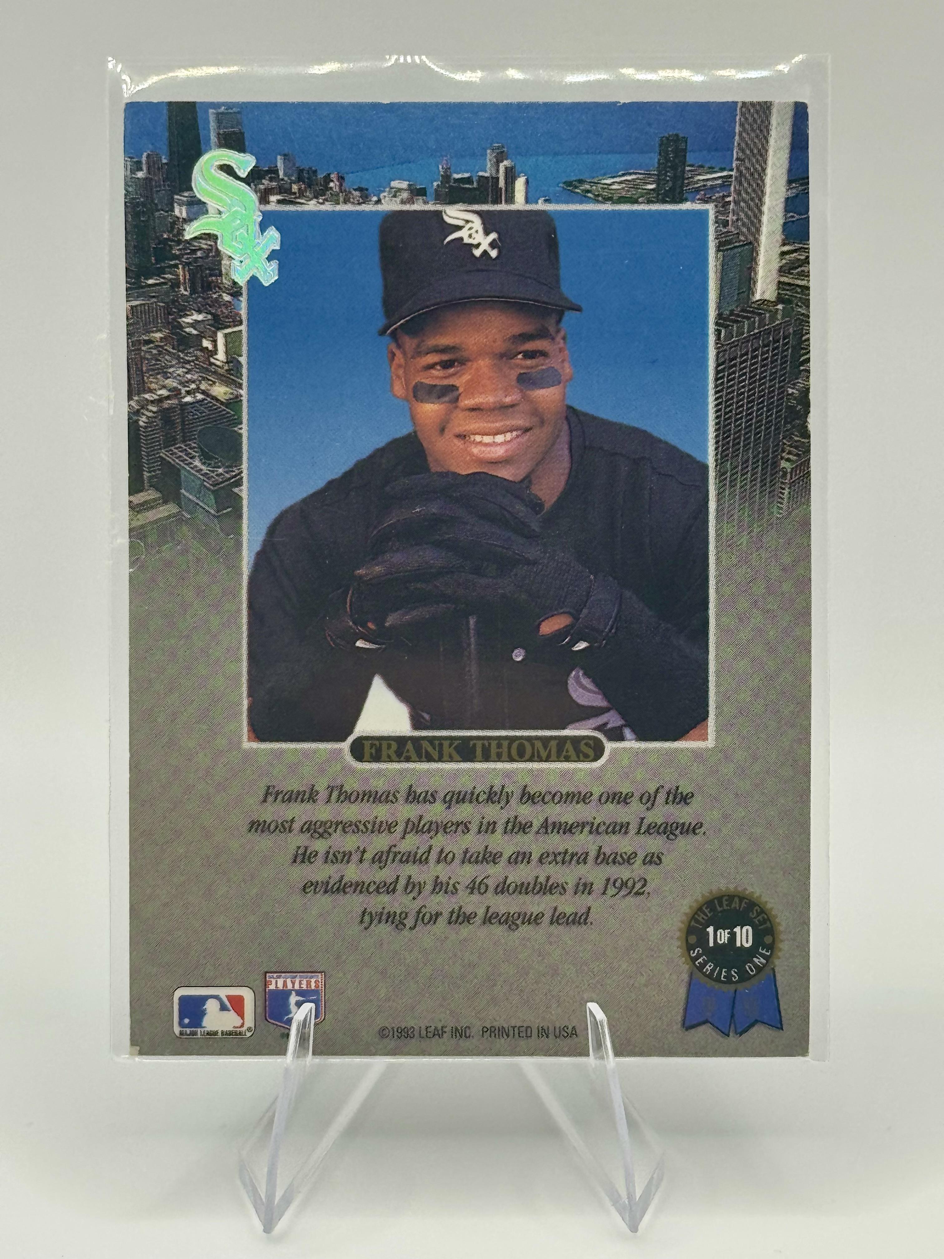 1993 Leaf Frank Thomas #1 Frank Thomas Chicago White Sox Excellent