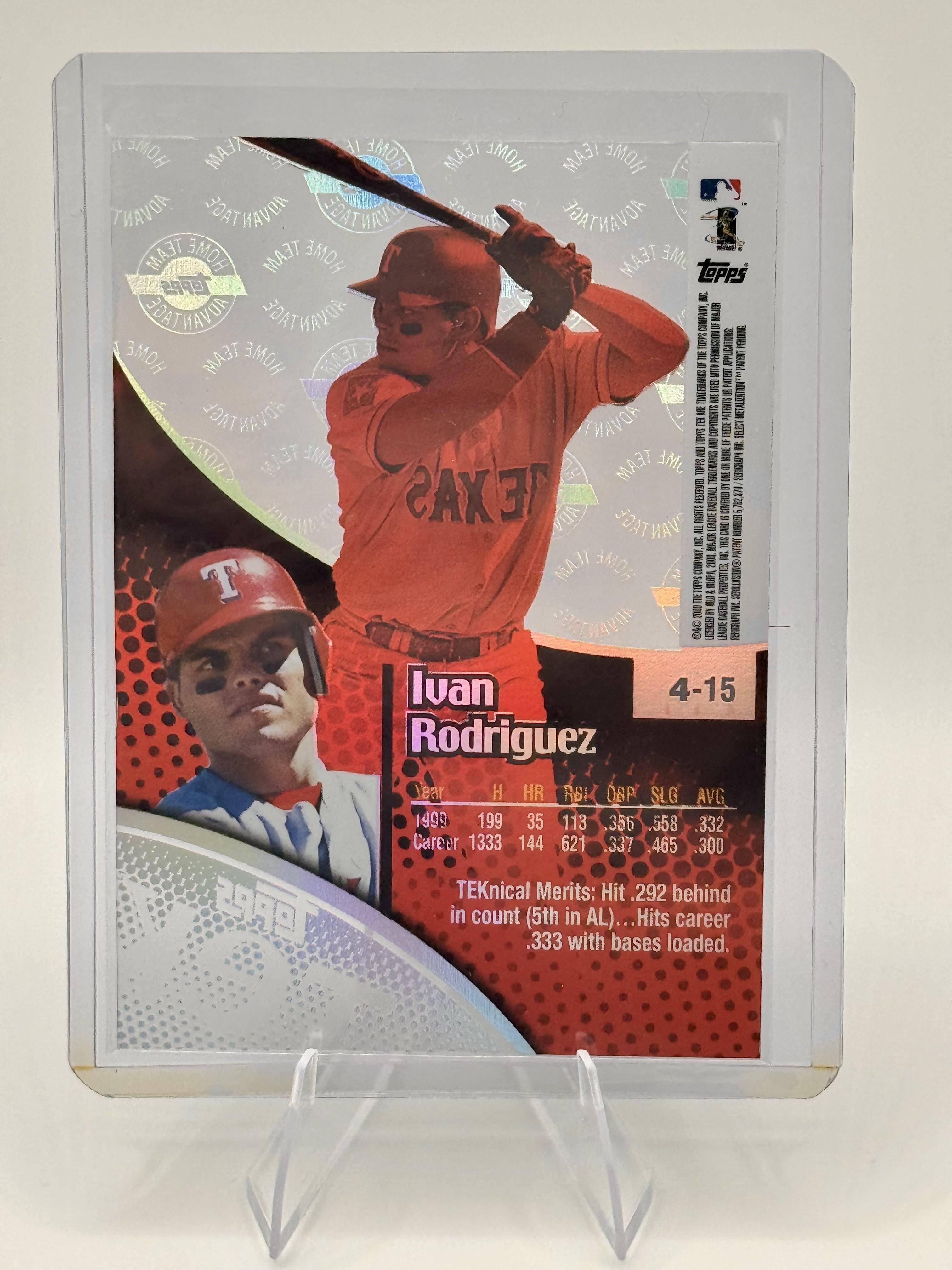 2000 Topps Tek Ivan Rodriguez #4-14 Pattern 14 Texas Rangers Excellent