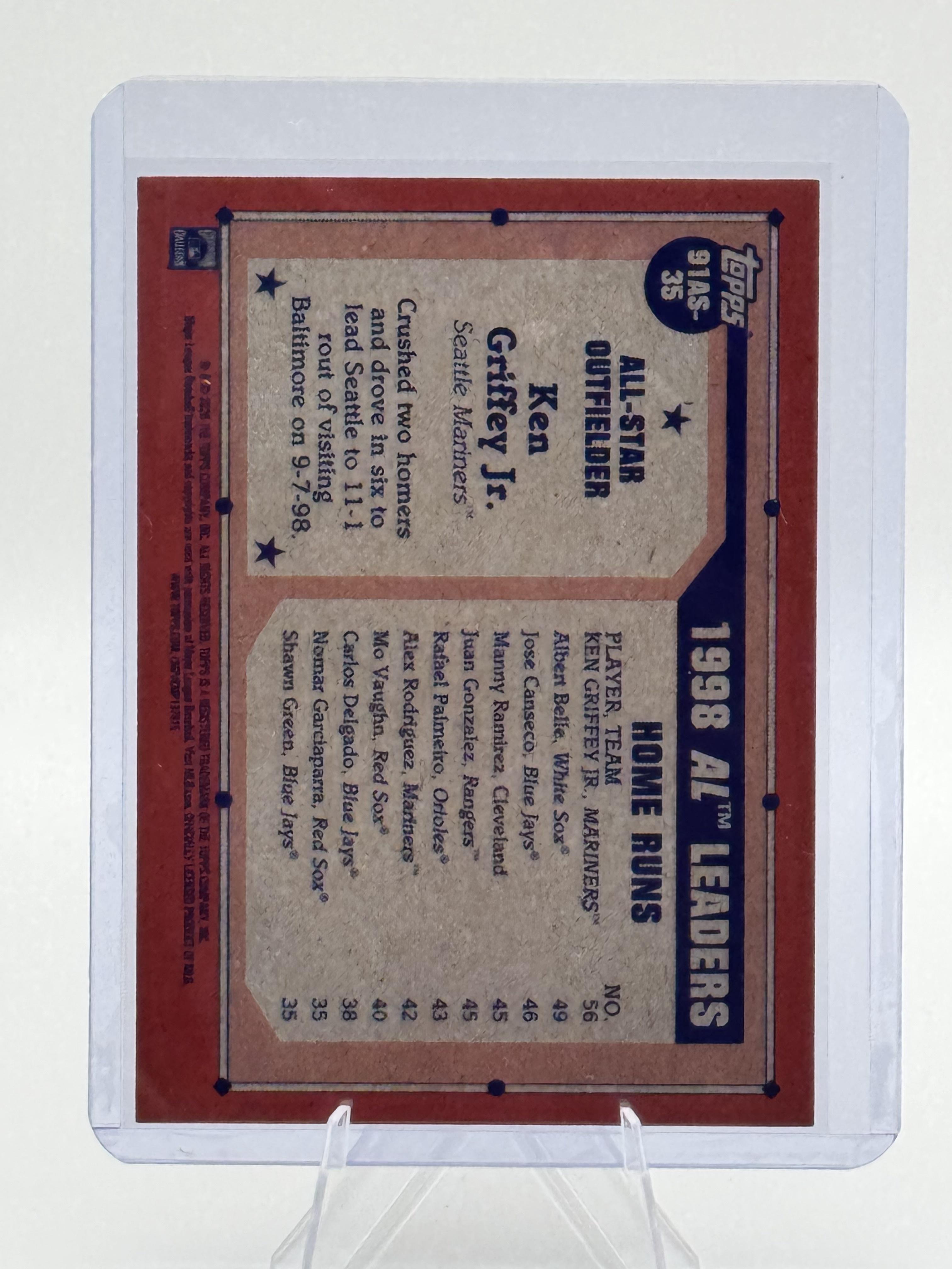 2026 Topps Ken Griffey Jr. #91AS-35 1991 All-Stars Gold Mariners 04/50 EX