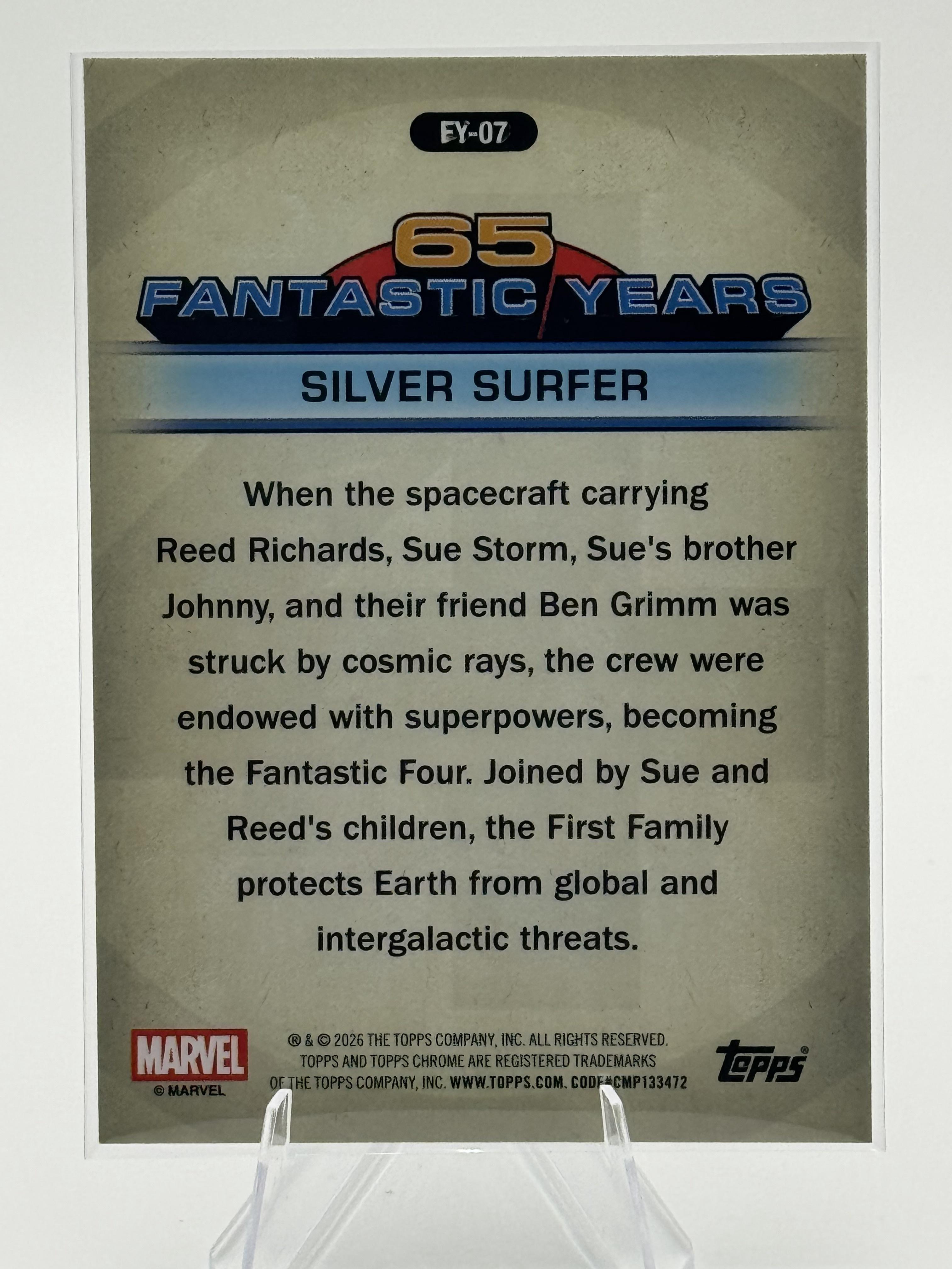 Topps Chrome Marvel Silver Surfer #FY-07 Hologram NM