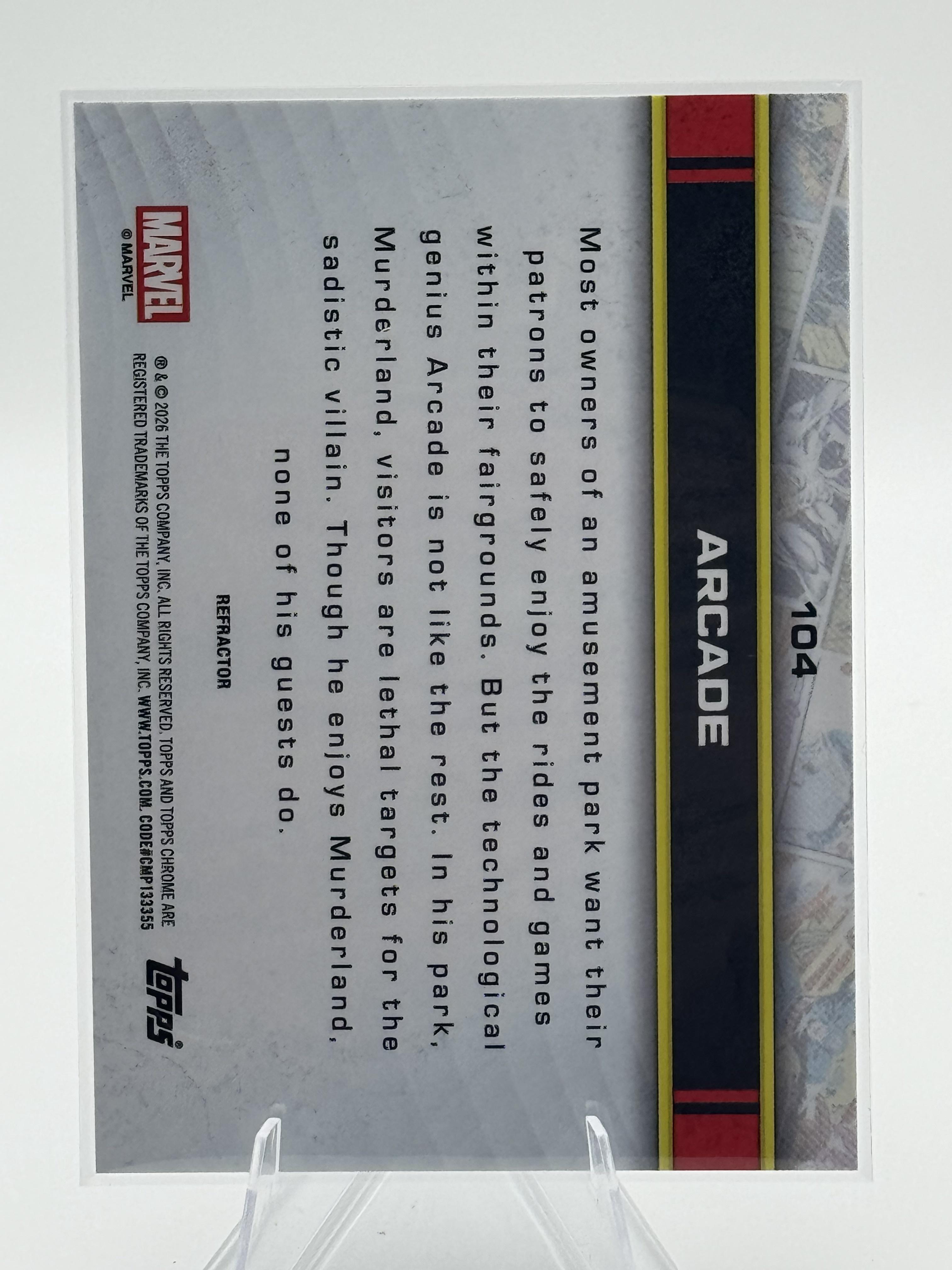 Topps Chrome Marvel Arcade #104 Refractor Near Mint or Better