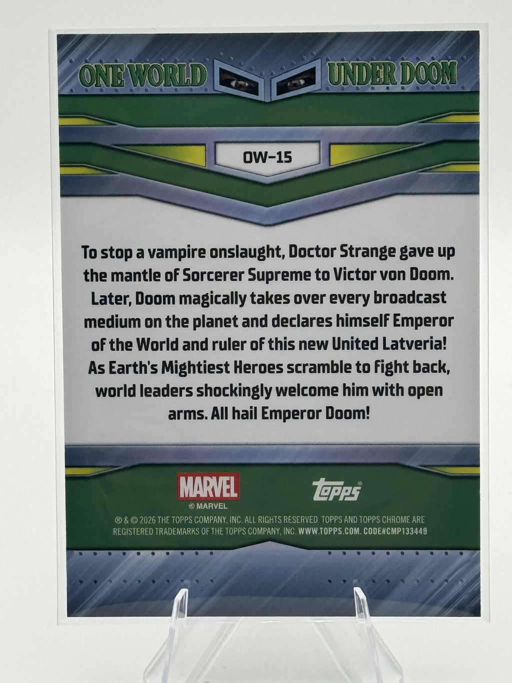 Topps Chrome Marvel One World Under Doom #OW-15 Refractor Near Mint or Better