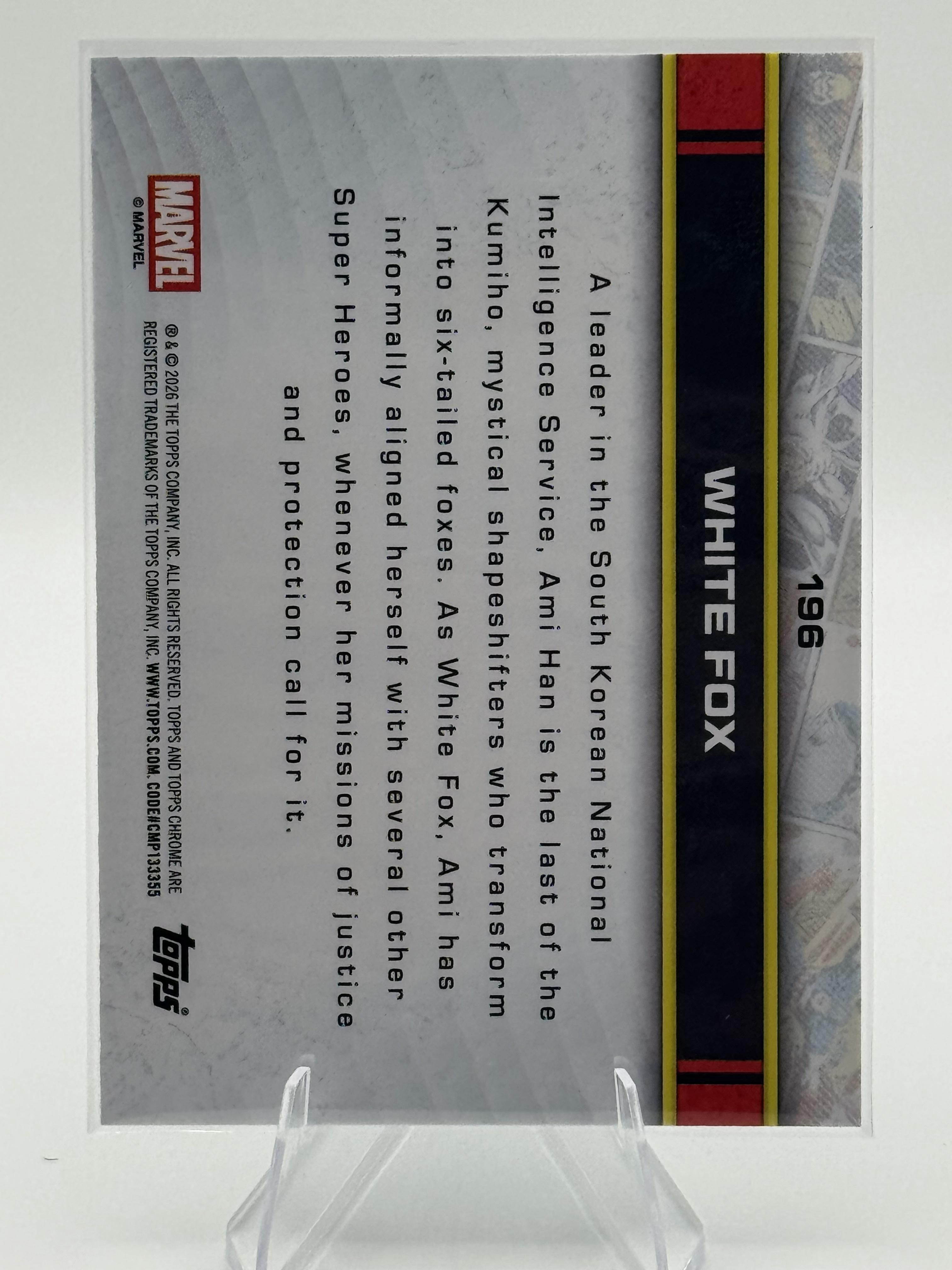 Topps Chrome Marvel White Fox #196 Aqua Refractor Near Mint or Better