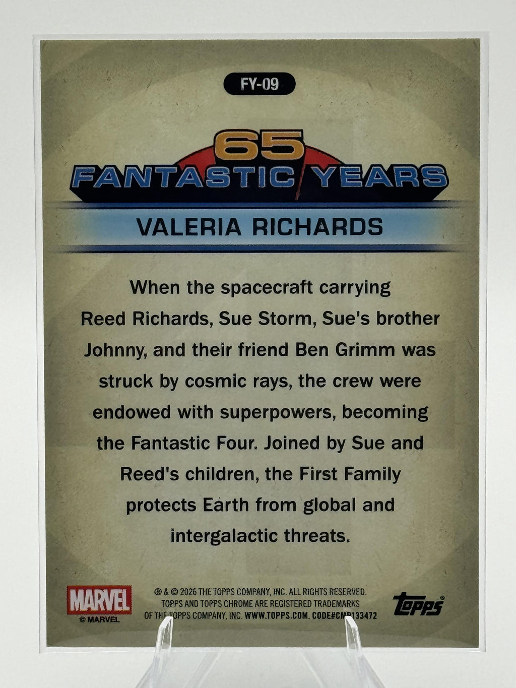 Topps Chrome Marvel Valeria Richards #FY-09 Near Mint