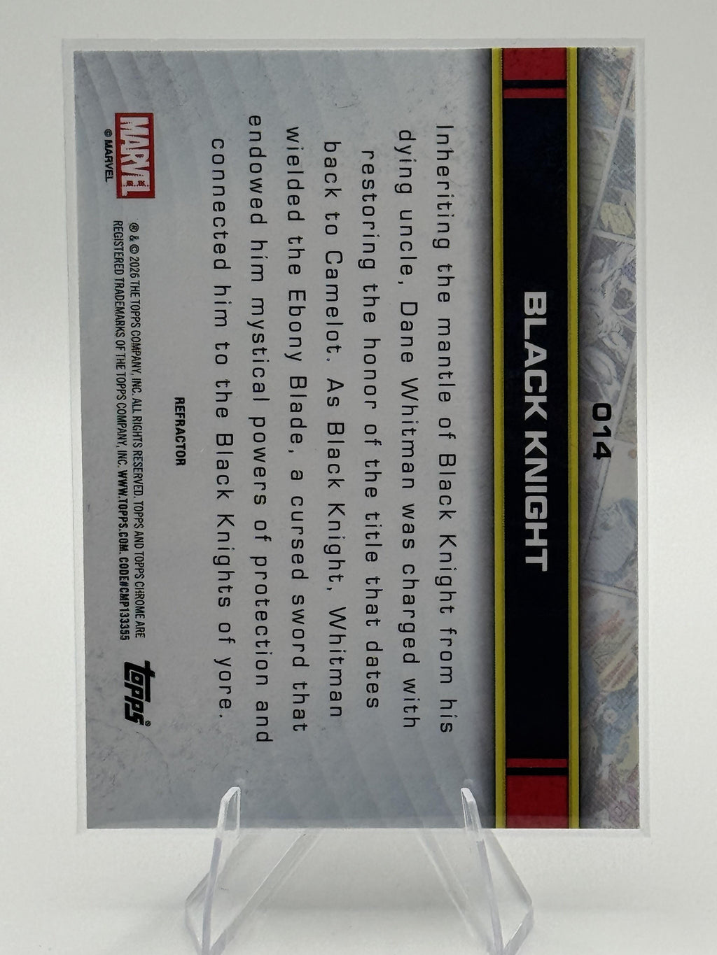 Topps Chrome Marvel Black Knight #014 Refractor Near Mint or Better