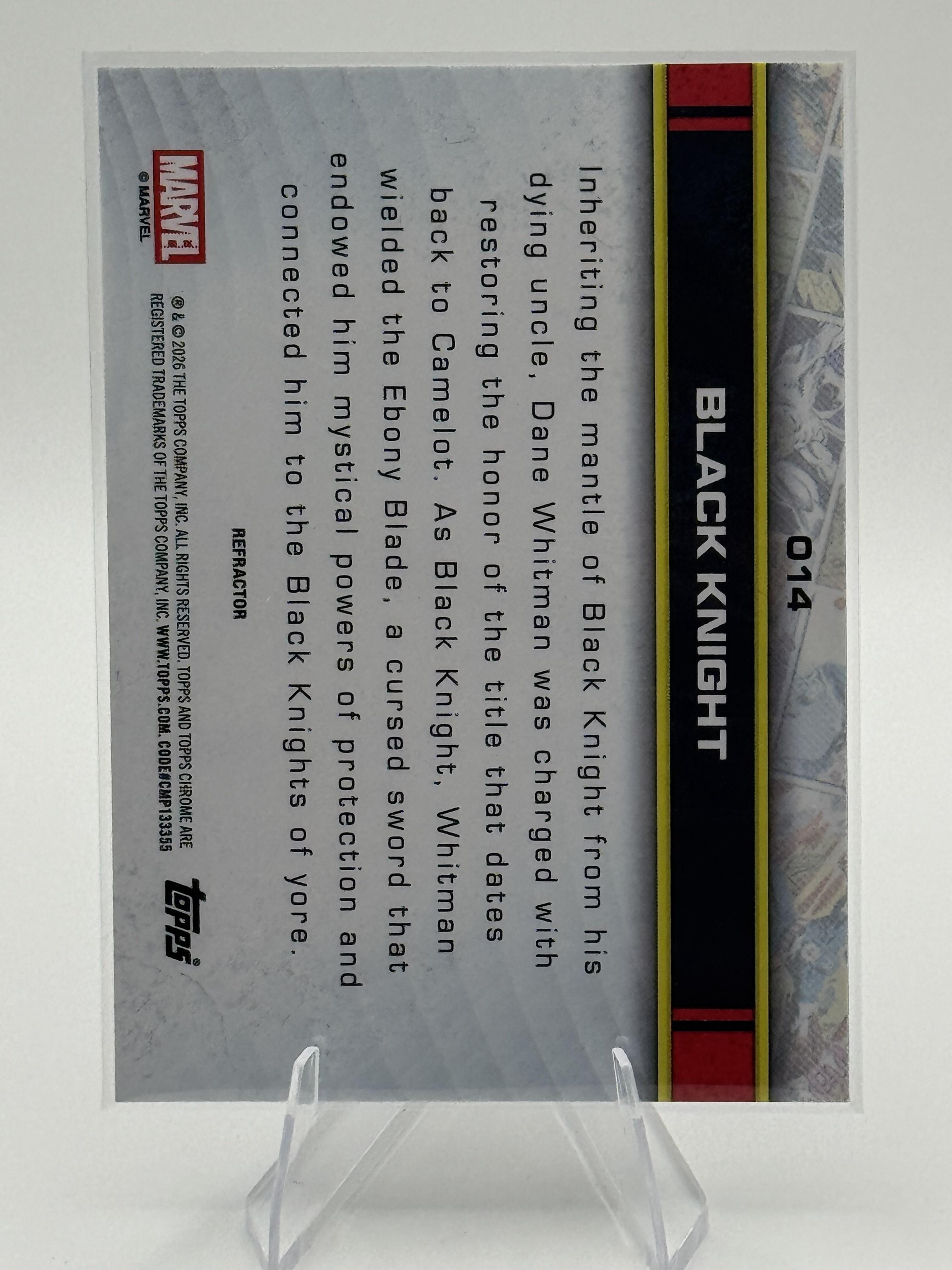 Topps Chrome Marvel Black Knight #014 Refractor Near Mint or Better