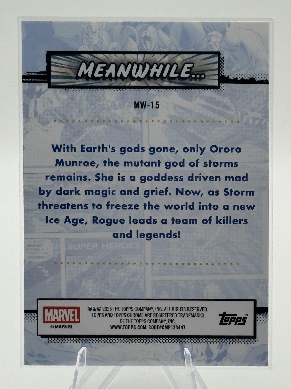 Topps Chrome Marvel Rogue vs. Storm #MW-15 Meanwhile... Refractor Near Mint