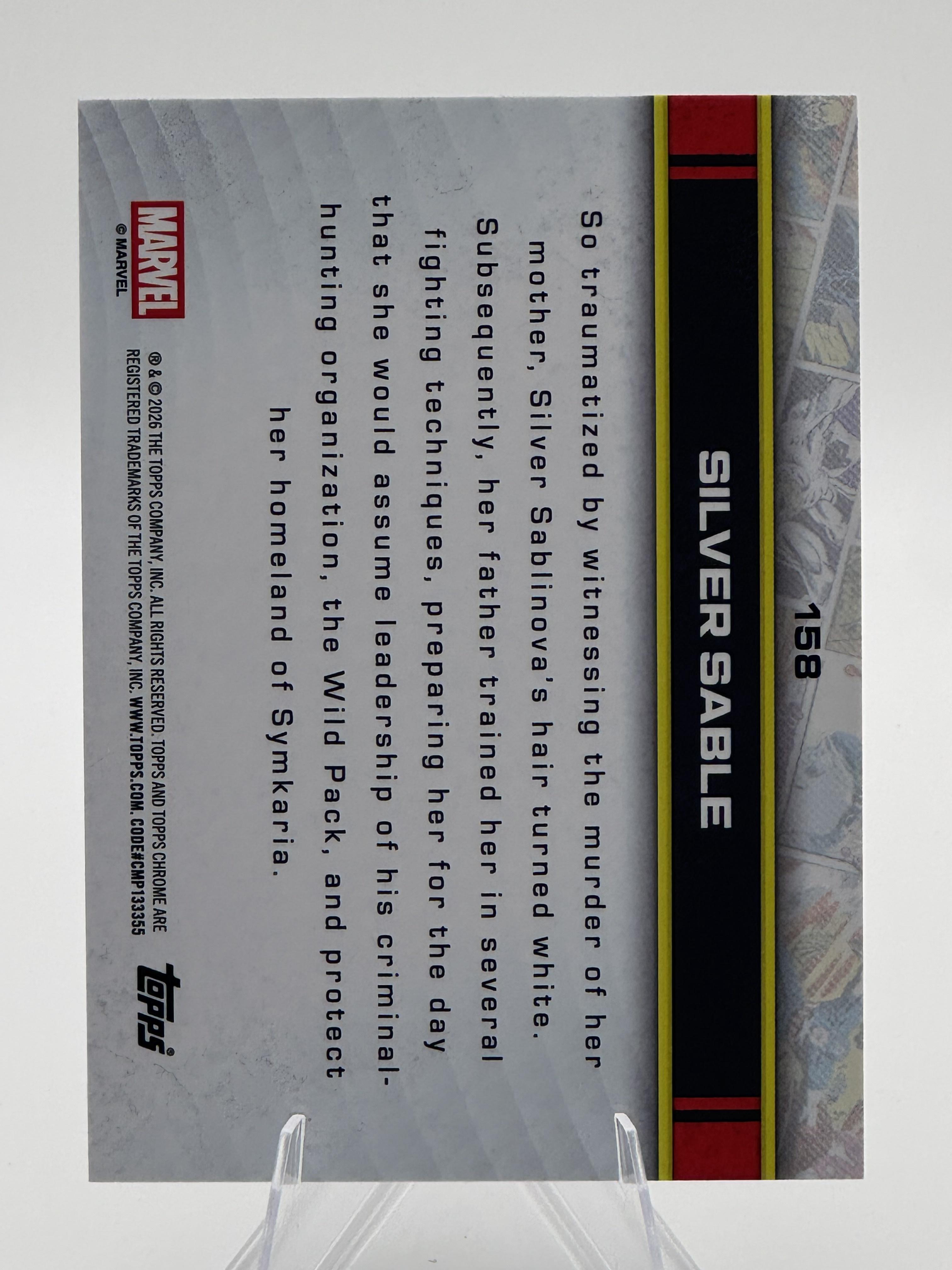Topps Chrome Marvel Silver Sable #158 Chrome Near Mint or Better