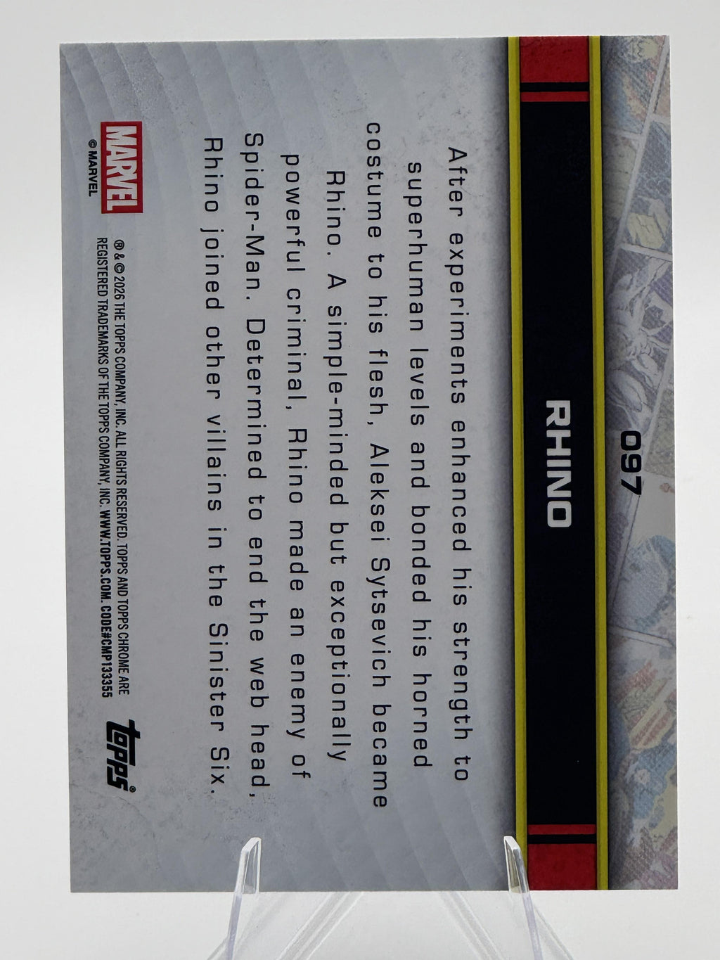 Topps Chrome Marvel Rhino #097 Chrome Near Mint or Better