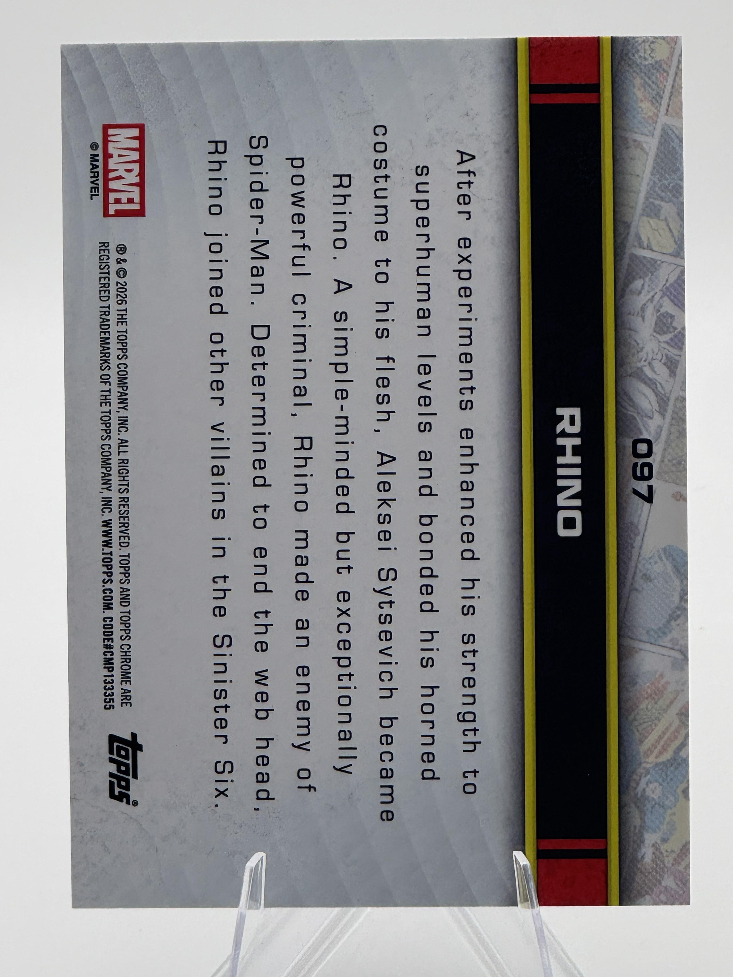 Topps Chrome Marvel Rhino #097 Chrome Near Mint or Better