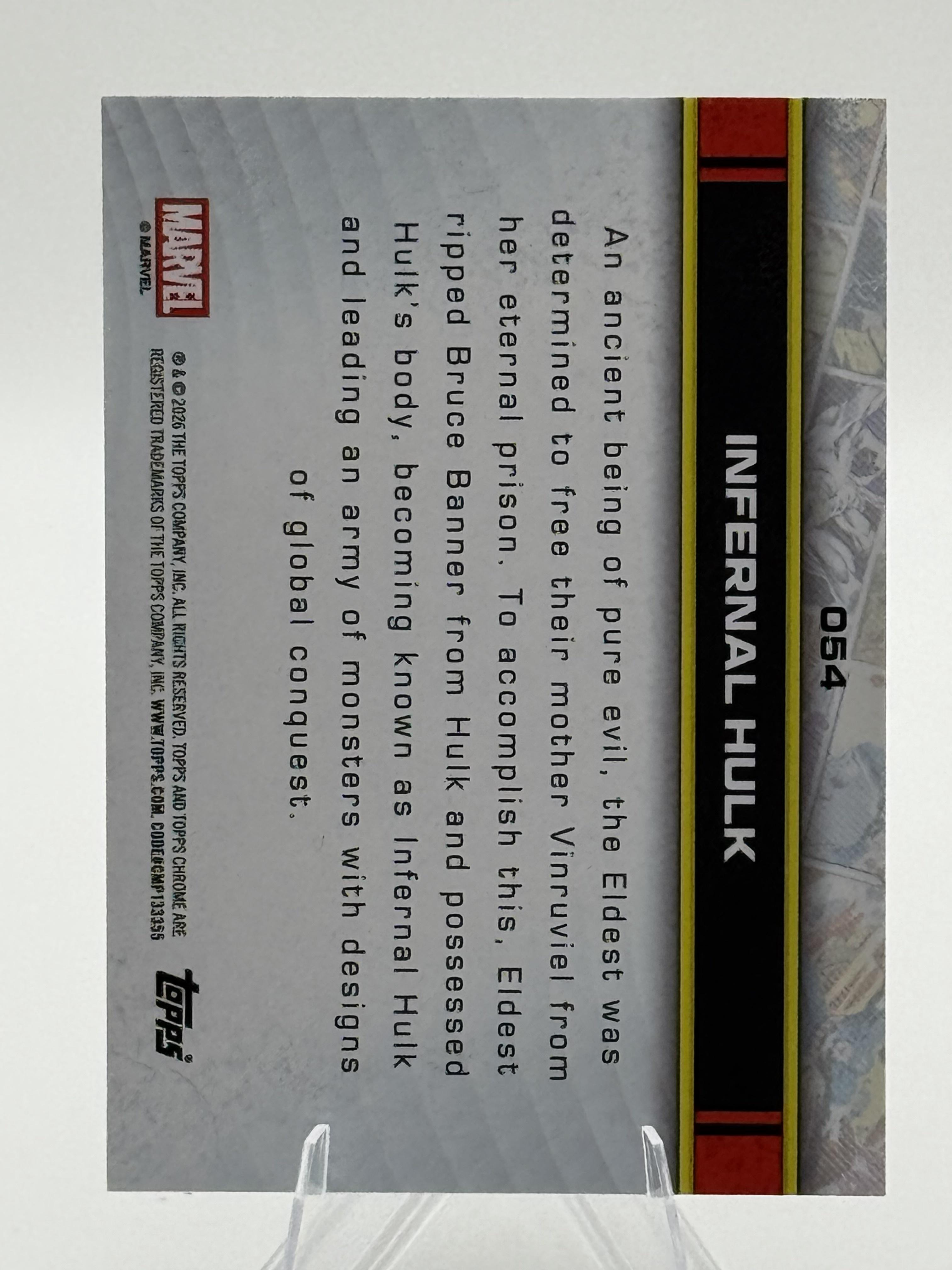 Topps Chrome Marvel Infernal Hulk #054 Chrome Near Mint or Better