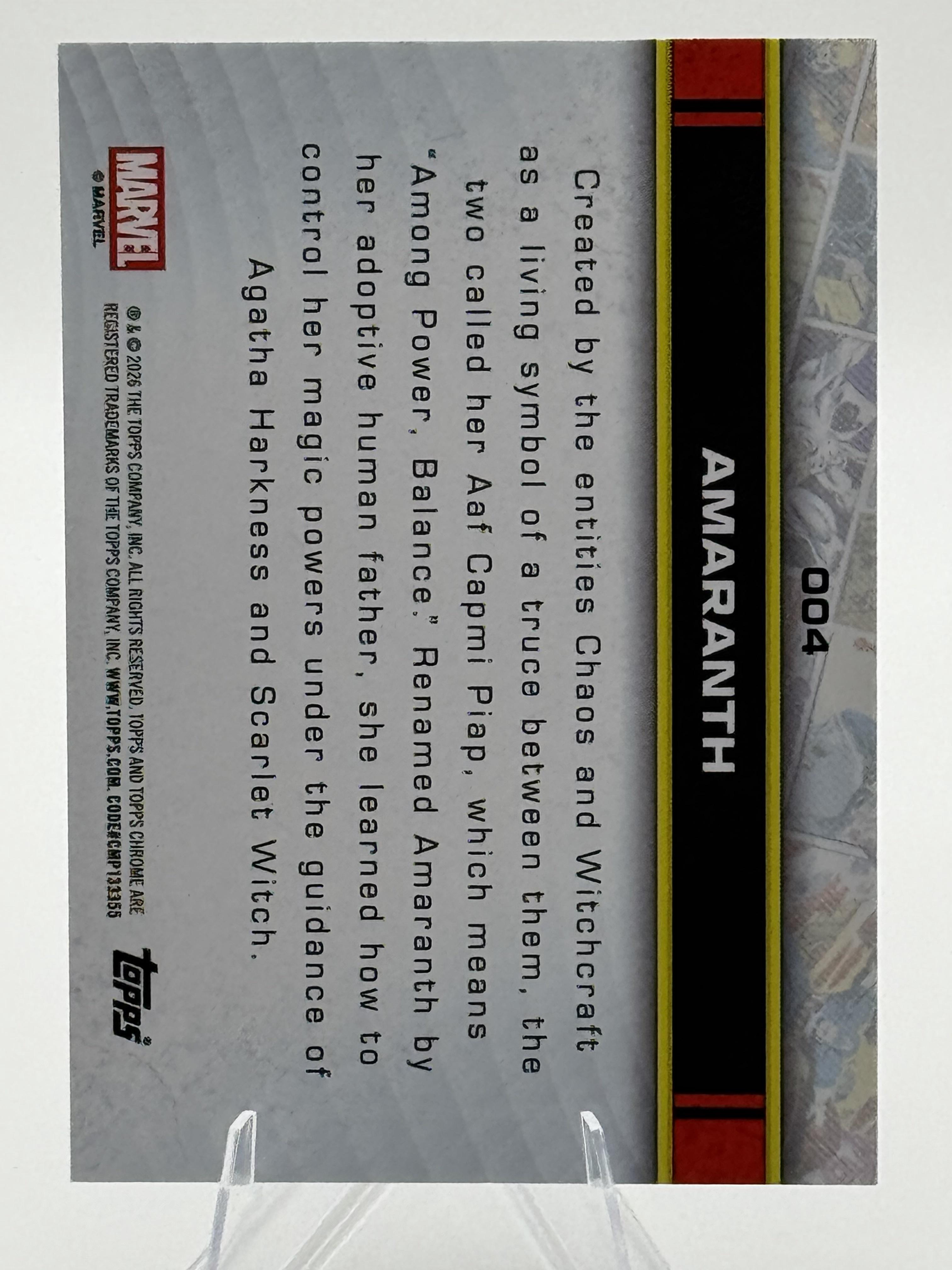 Topps Chrome Marvel Amaranth #004 Chrome Near Mint or Better