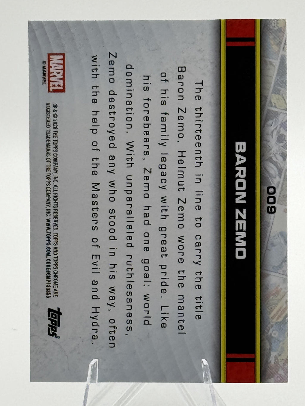 Topps Chrome Marvel Baron Zemo #009 Near Mint or Better