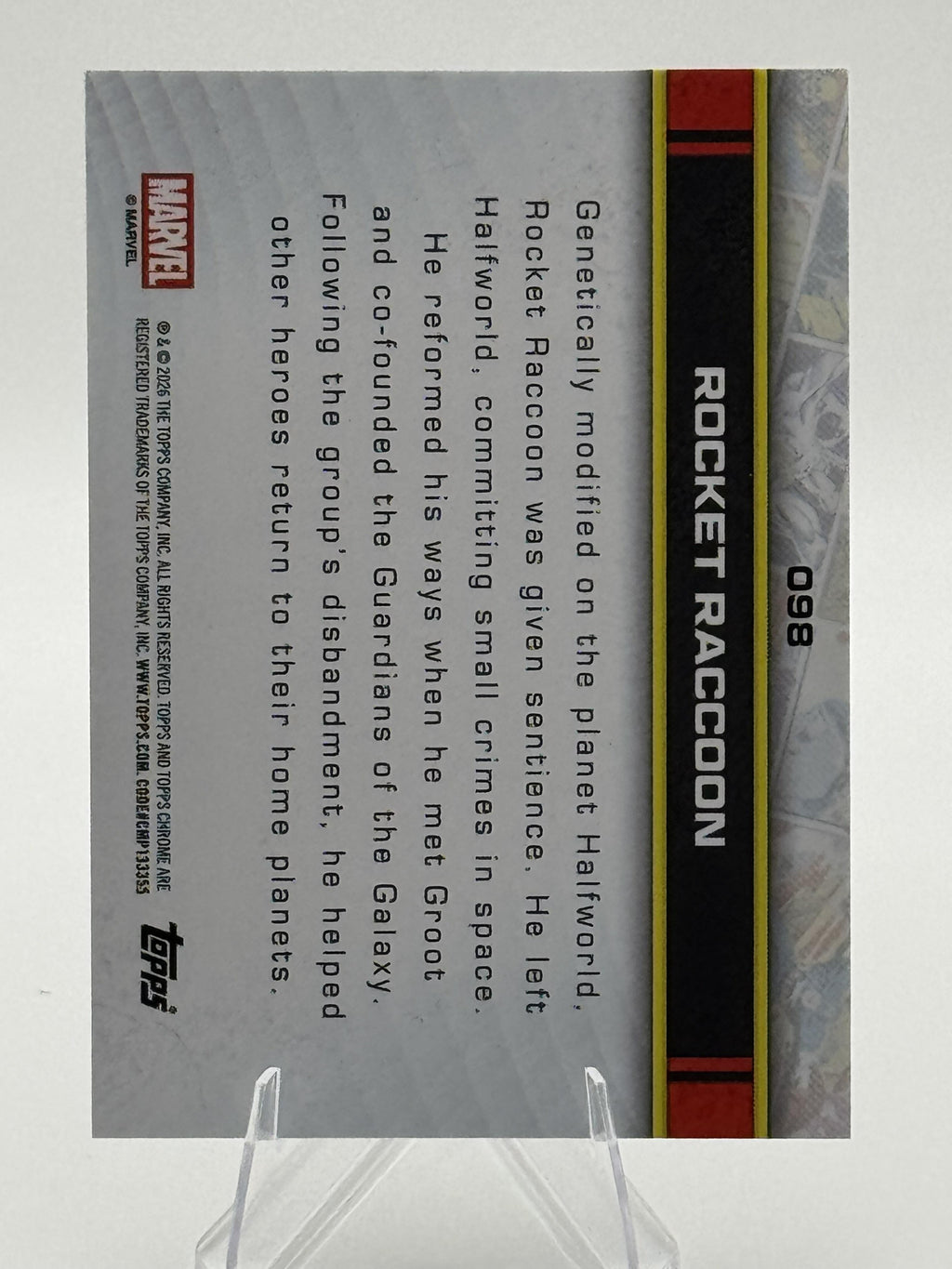 Topps Chrome Marvel Rocket Raccoon #098 Near Mint or Better