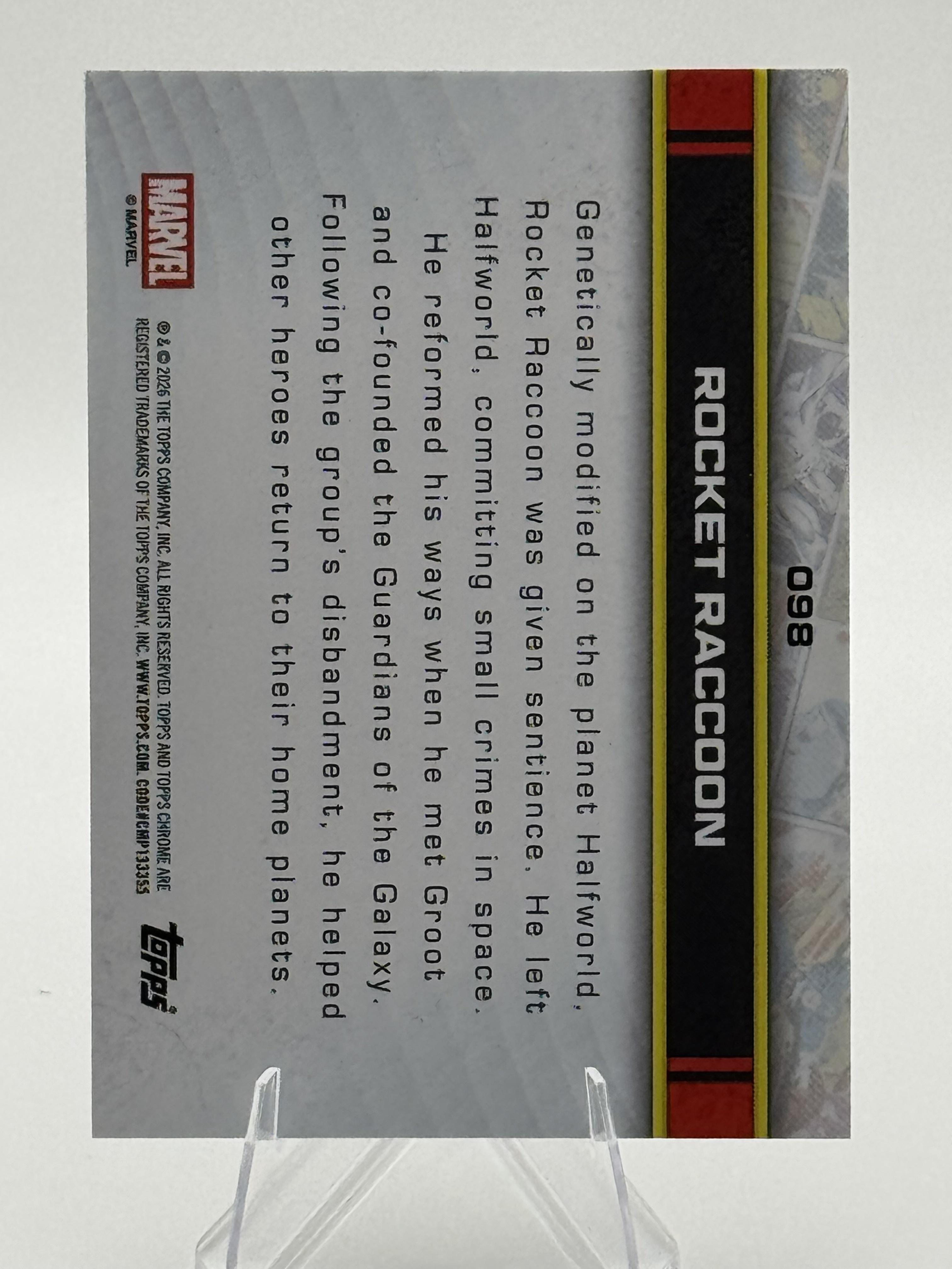 Topps Chrome Marvel Rocket Raccoon #098 Near Mint or Better