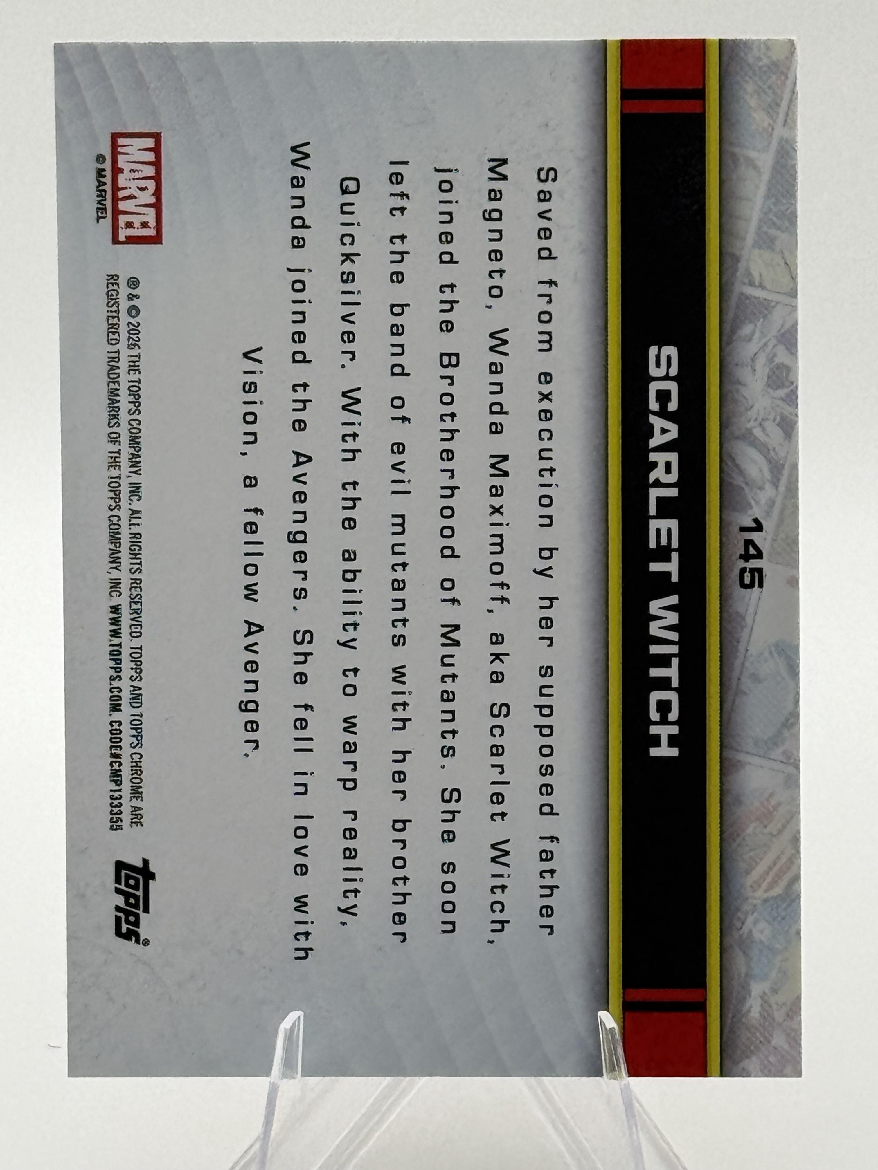 Topps Chrome Marvel Scarlet Witch #145 Chrome Near Mint or Better