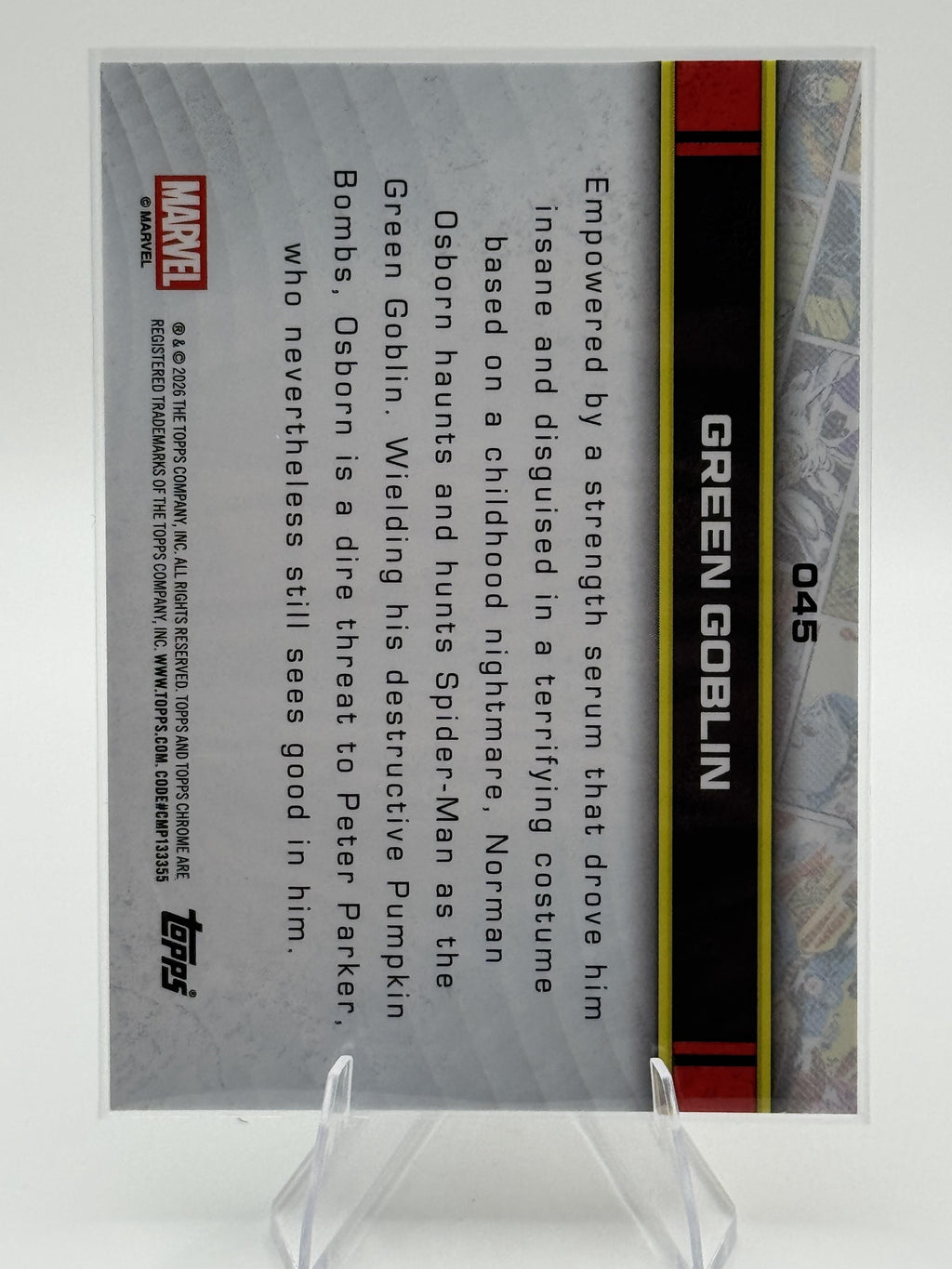 Topps Chrome Marvel Green Goblin #045 Aqua Refractor 116/199, Color Match NM