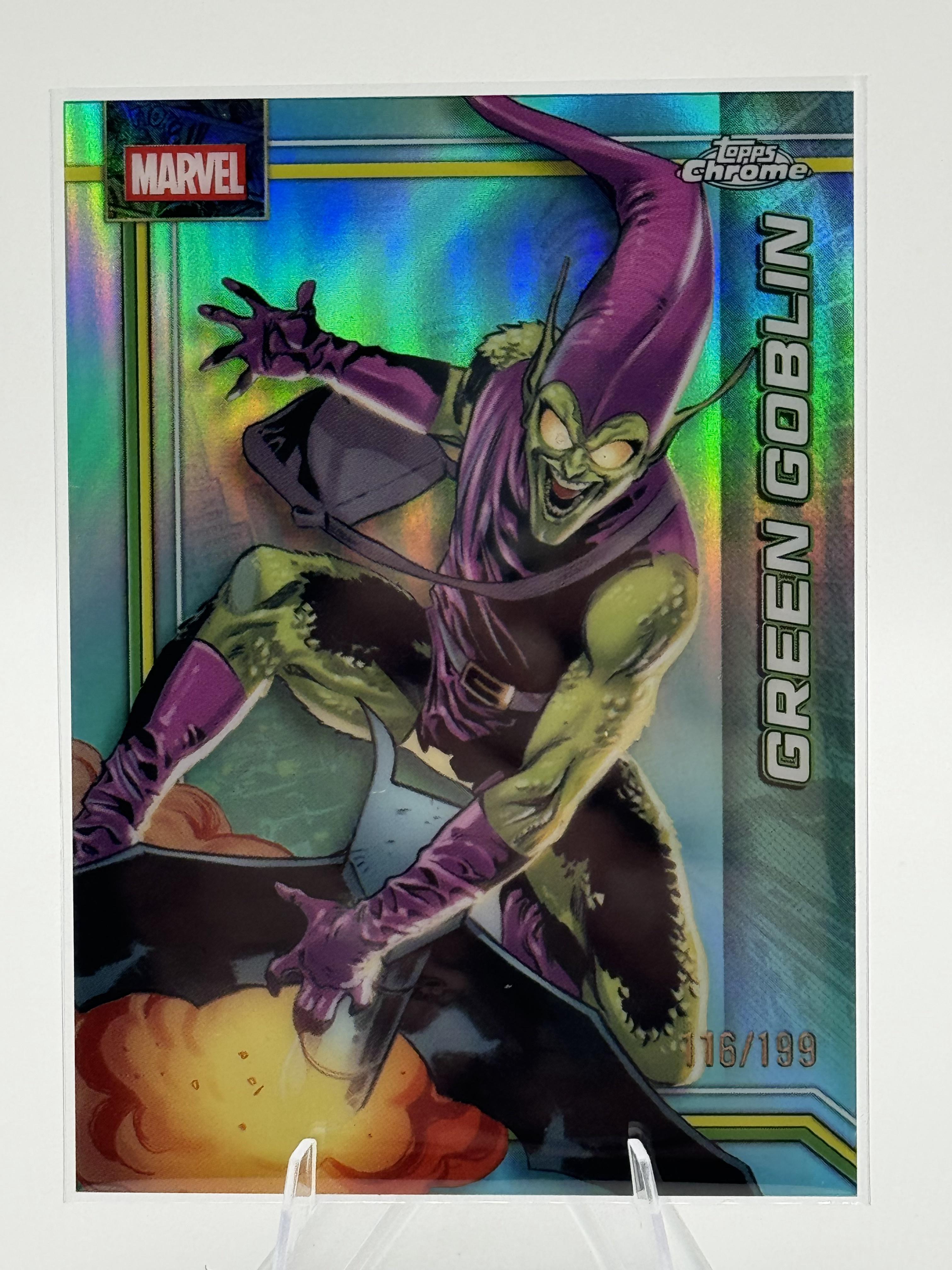 Topps Chrome Marvel Green Goblin #045 Aqua Refractor 116/199, Color Match NM
