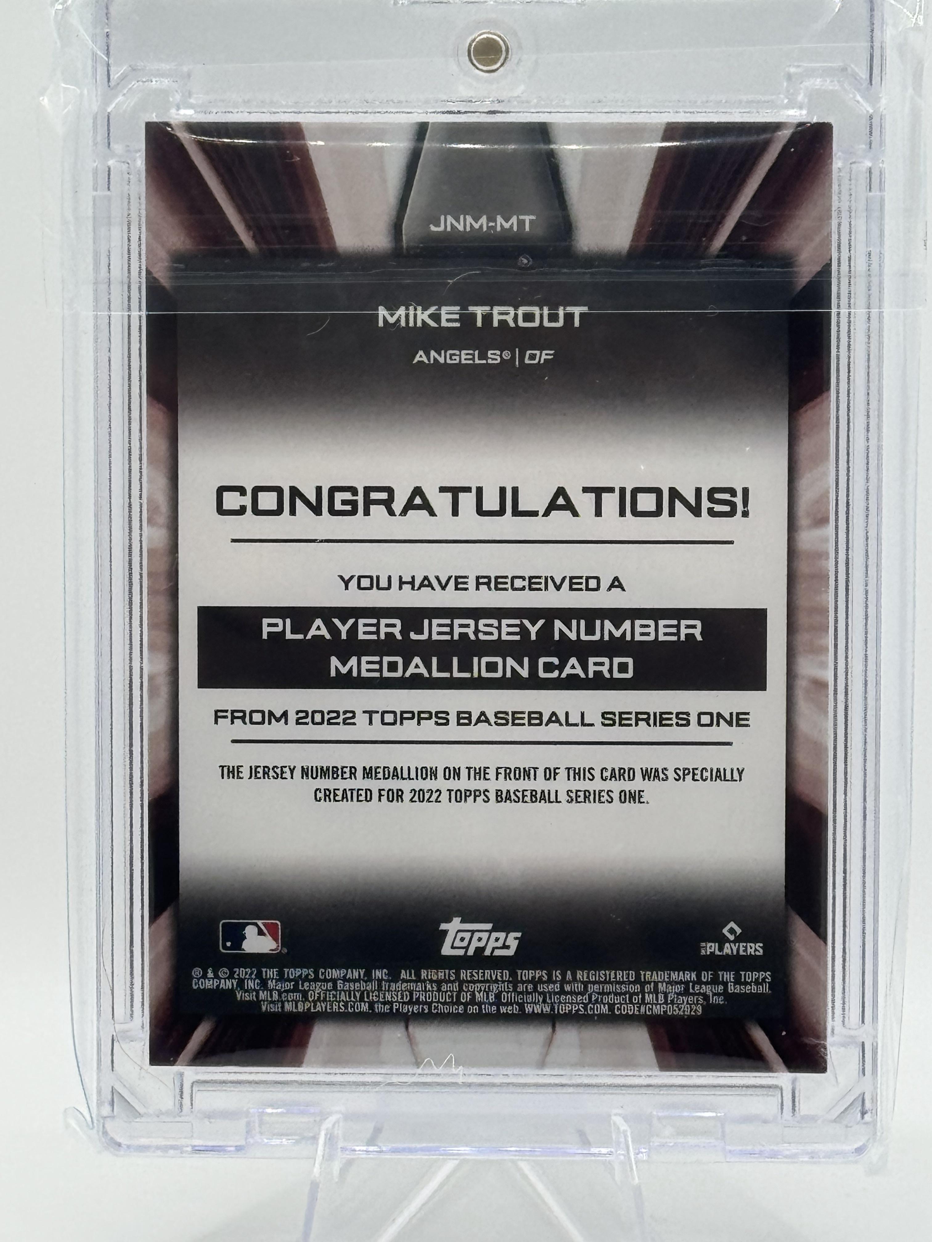 2022 Topps Mike Trout #JNM-MT Near Mint or Better