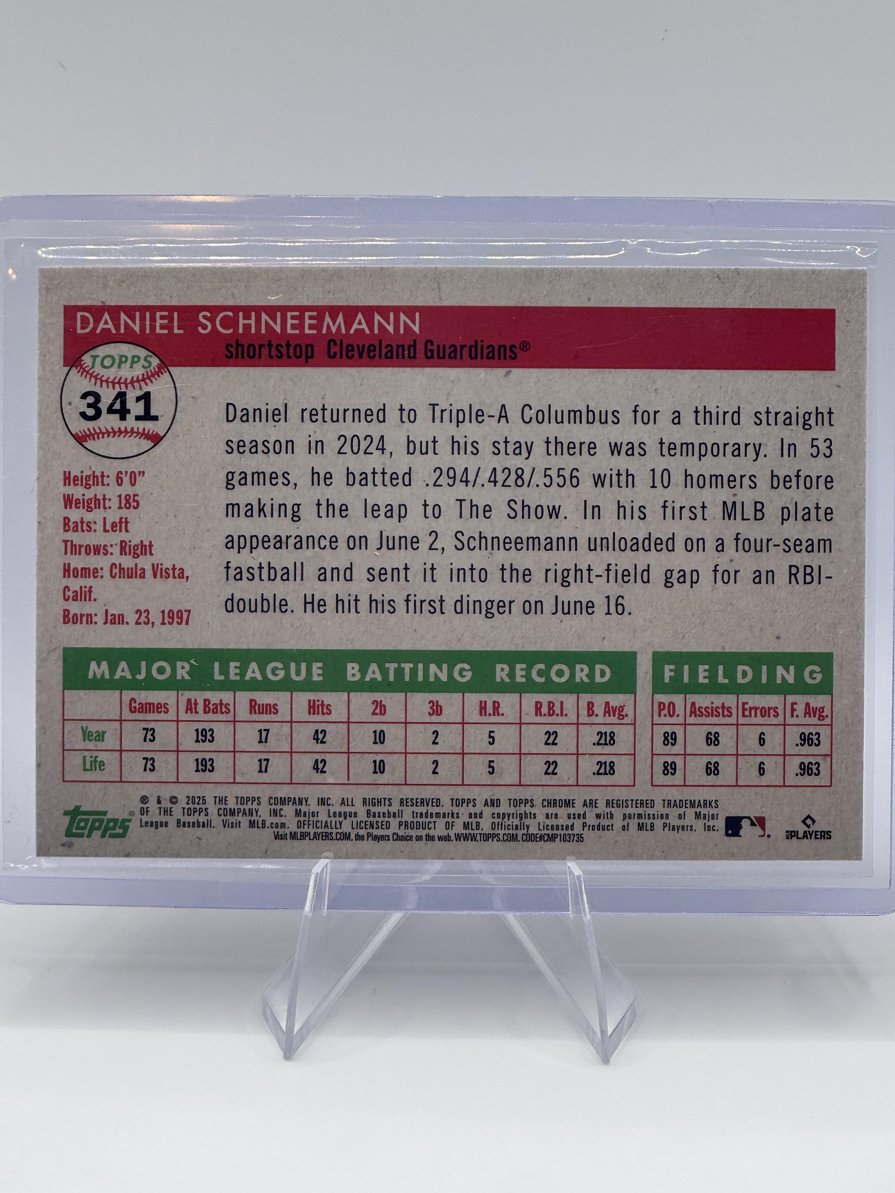 2025 Topps Chrome Platinum Daniel Schneemann #341 Wave Refractor 247/250 NM