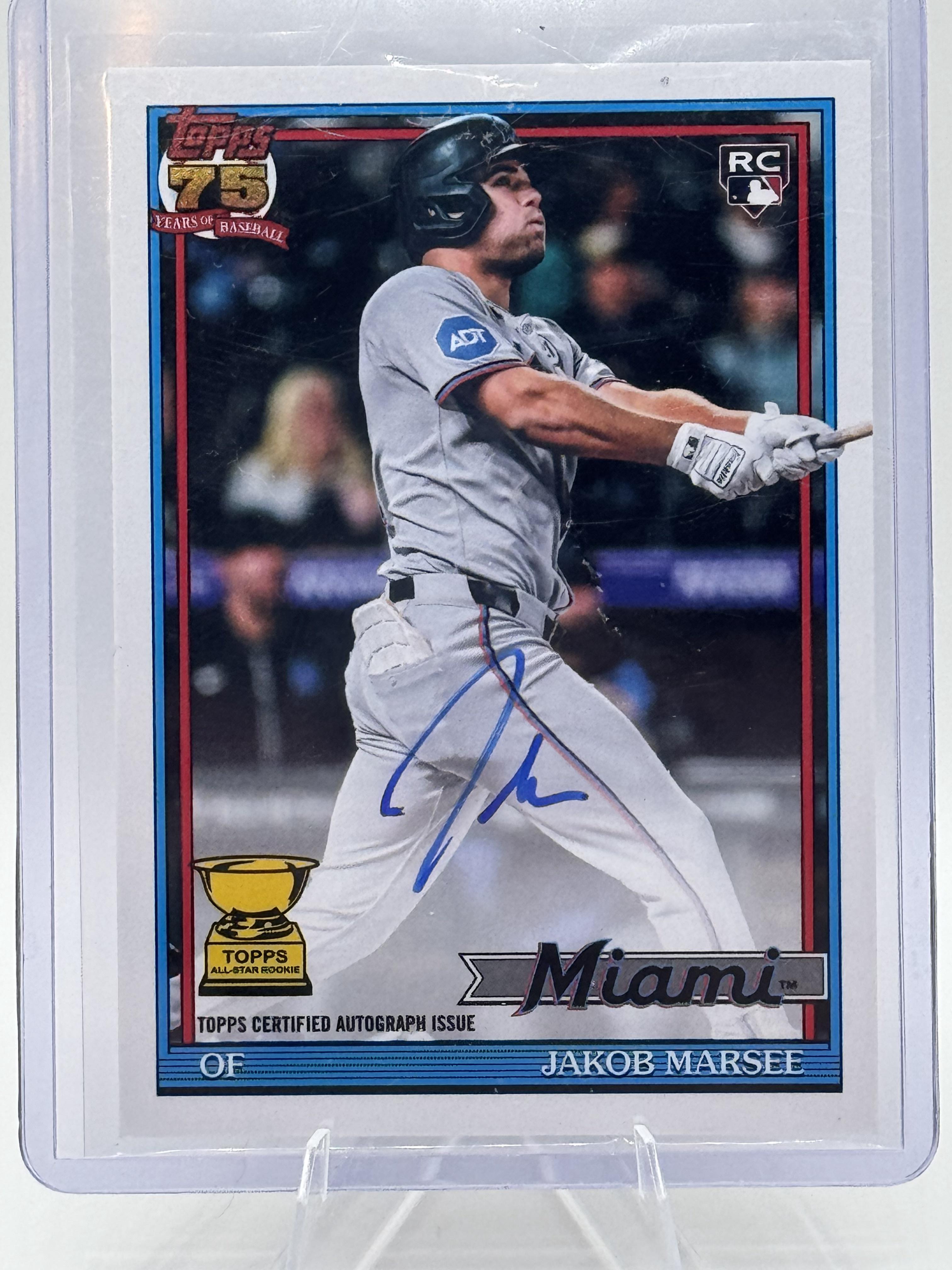 2026 Topps Jakob Marsee #91B2-JMA 1991 Autograph Marlins Rookie Cup Card NM