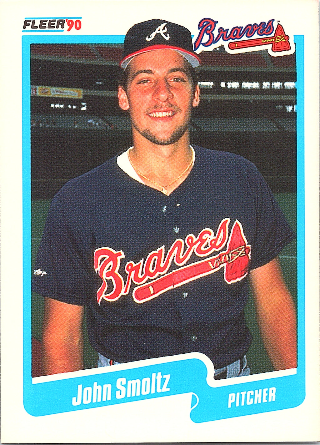 1990 Fleer Canadian John Smoltz #595 Atlanta Braves Excellent